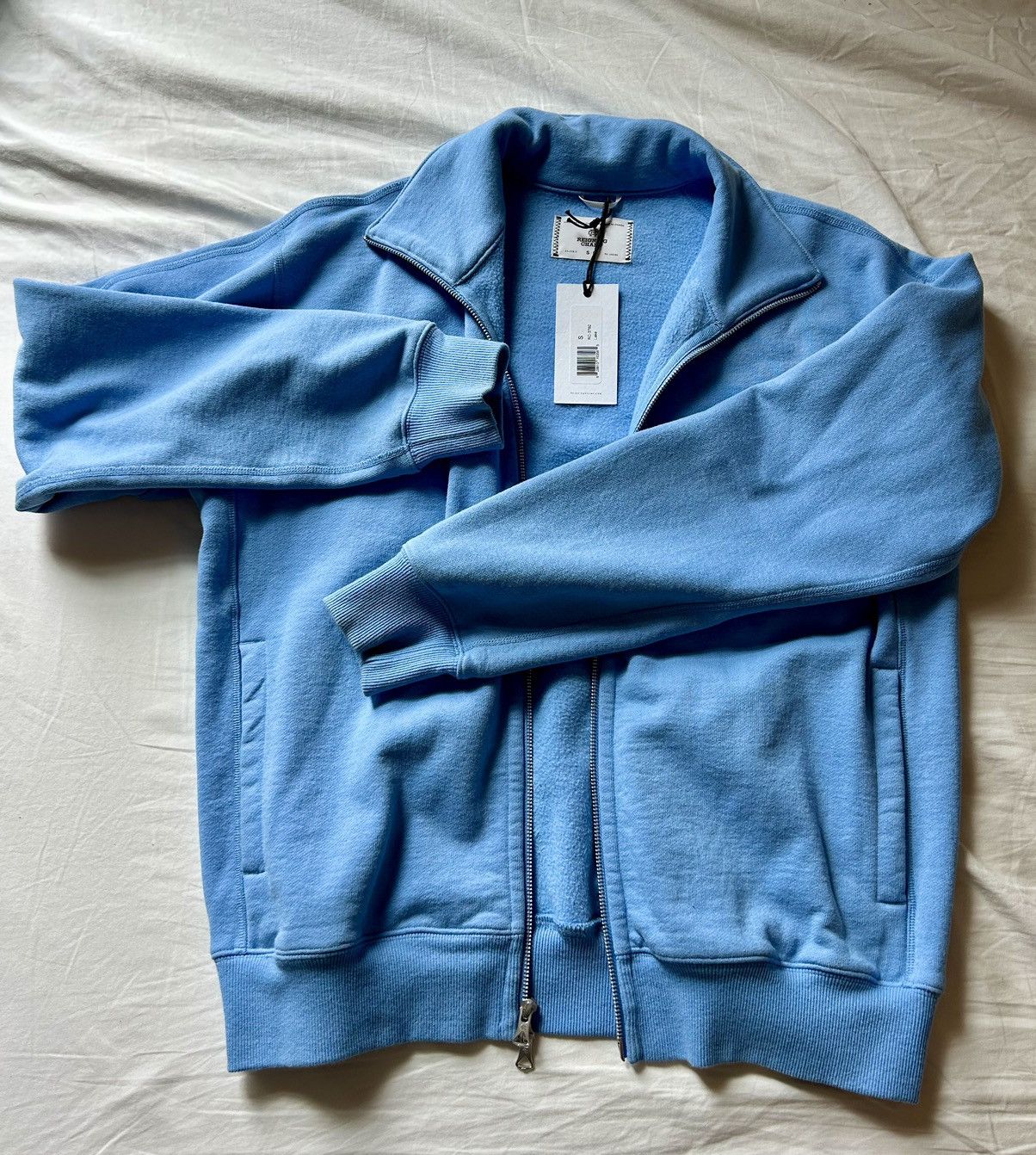 J.Crew Reigning Champ Heavyweight Fleece Coach Jacket Lake Blue Size US S / EU 44-46 / 1 - 1 Thumbnail