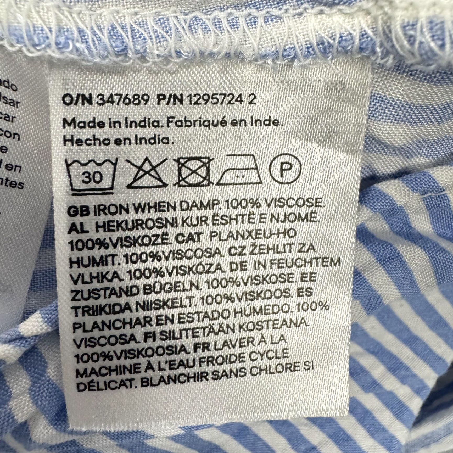 H&M H&M Romper Women XS Striped Blue Viscose One-Piece Sleeveless Back Cutout Ruffles Coastal Coquette Cottagecore Casual Size 26" / US 2 / IT 38 - 6 Thumbnail