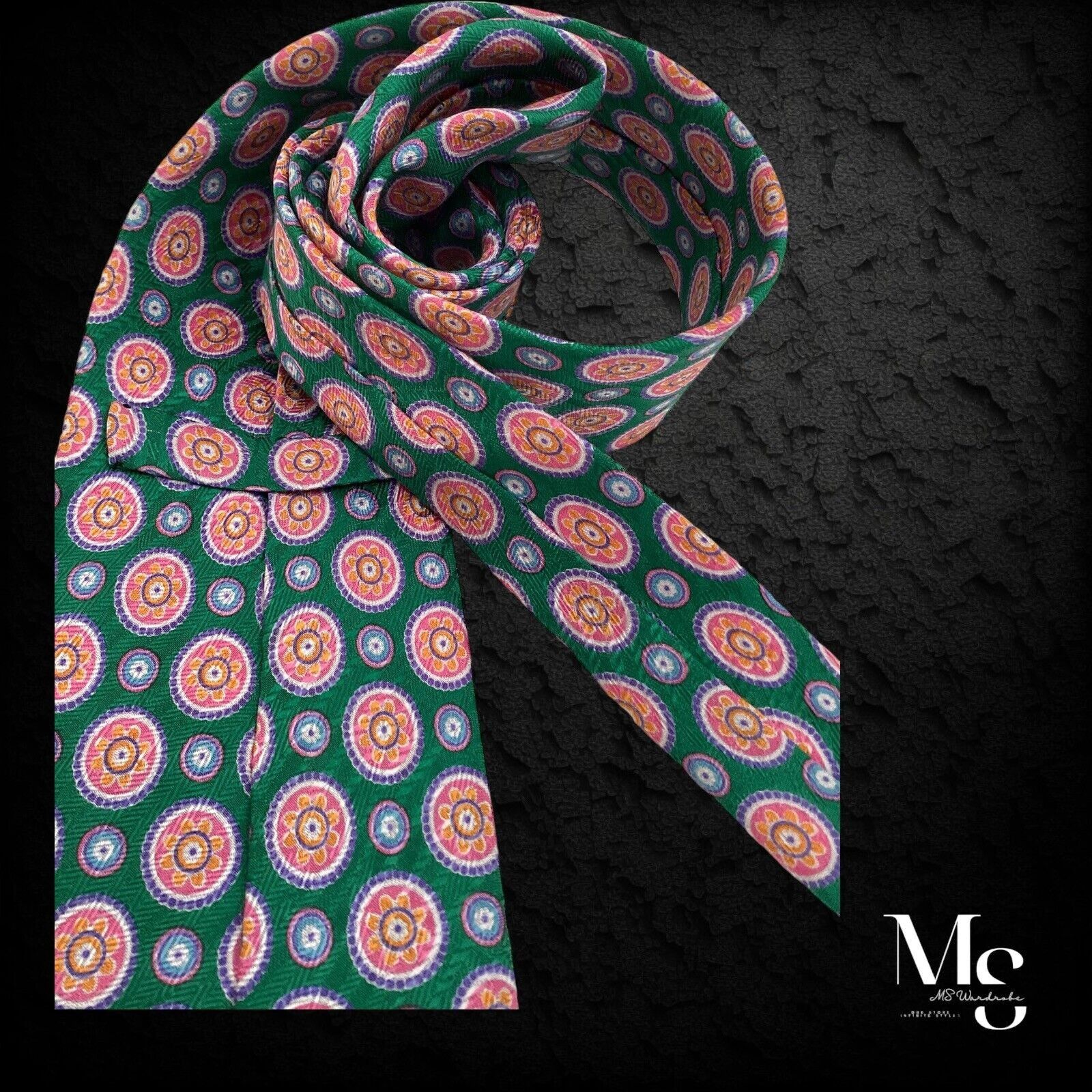 Stefano Ricci STEFANO RICCI Green Medallion Luxury Silk Tie Made In Italy Size ONE SIZE - 5 Thumbnail