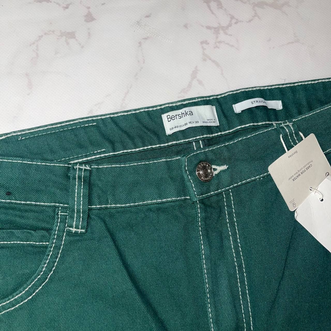 Vintage Bershka straight dark green cargo jeans Work style Carhartt Size US 40 / EU 56 - 6 Thumbnail