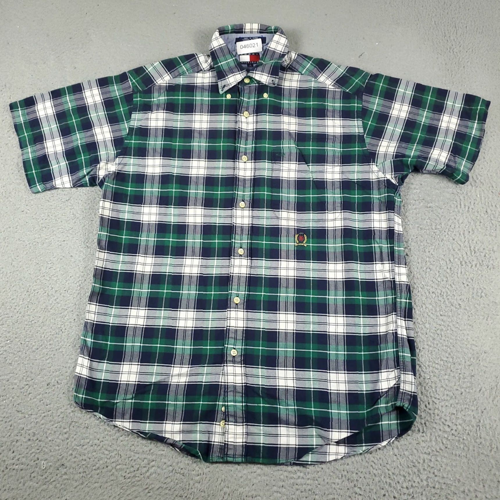 Tommy Hilfiger Tommy Hilfiger Shirt Mens Small Blue Green Plaid Button Up Short Sleeve Casual Size US S / EU 44-46 / 1 - 3 Thumbnail