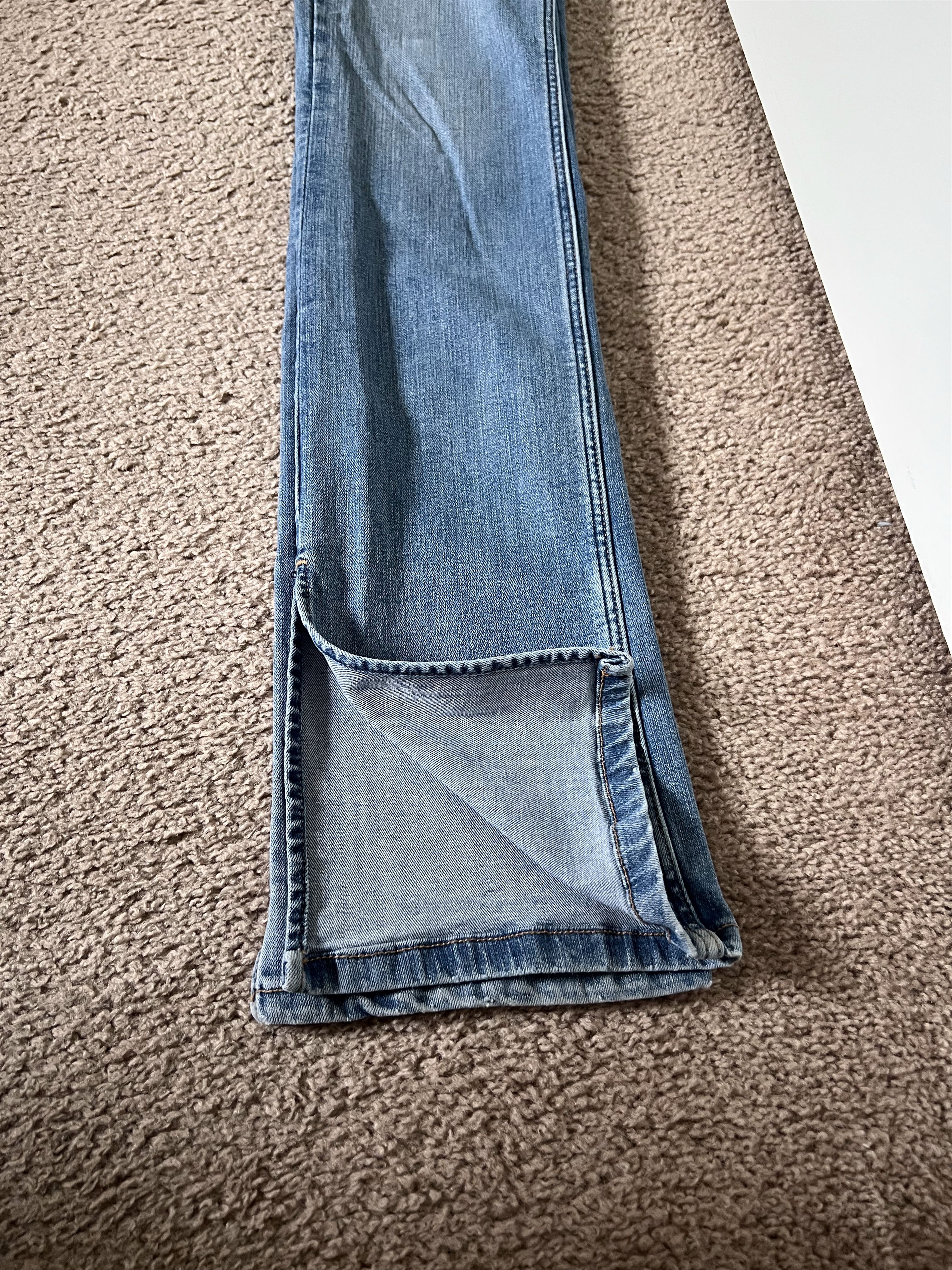 Zara Straight Leg Split Hem Denim Jeans Size 36" / US 14 / IT 50 - 2 Thumbnail