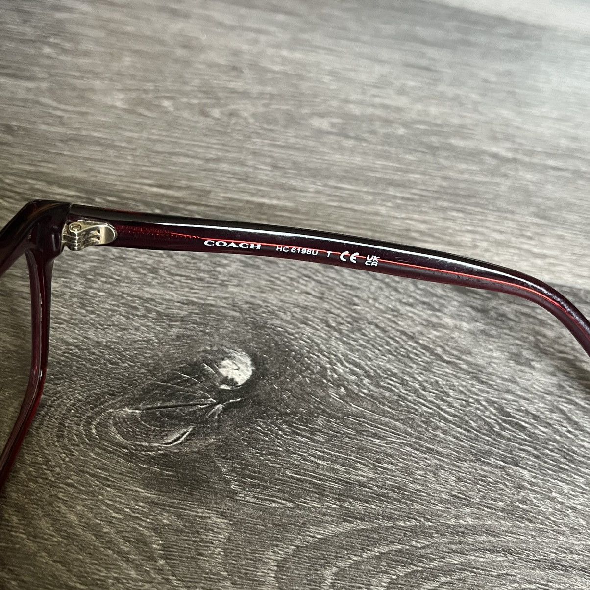 Coach Coach HC 6196U 5713 Transparent Red Eyeglasses 52□16 Frames Size ONE SIZE - 7 Thumbnail