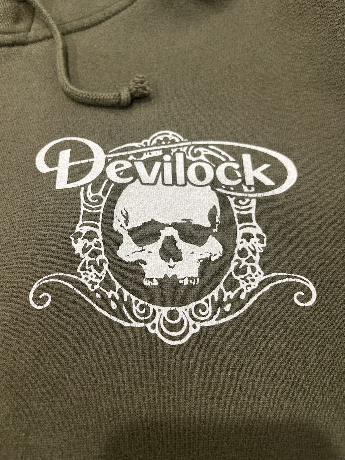 image of Devilock Logo Zipper Hoodie in Green, Men's (Size Large)