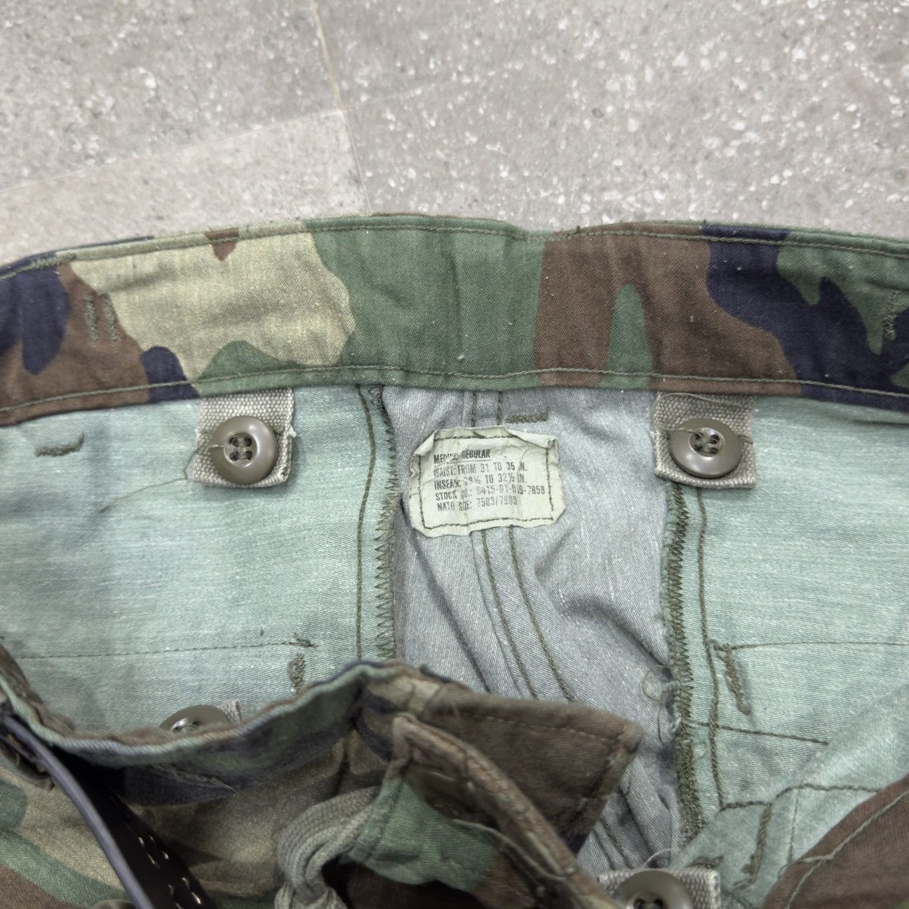 vintage original 107 camouflage bondage baggy cargo pants