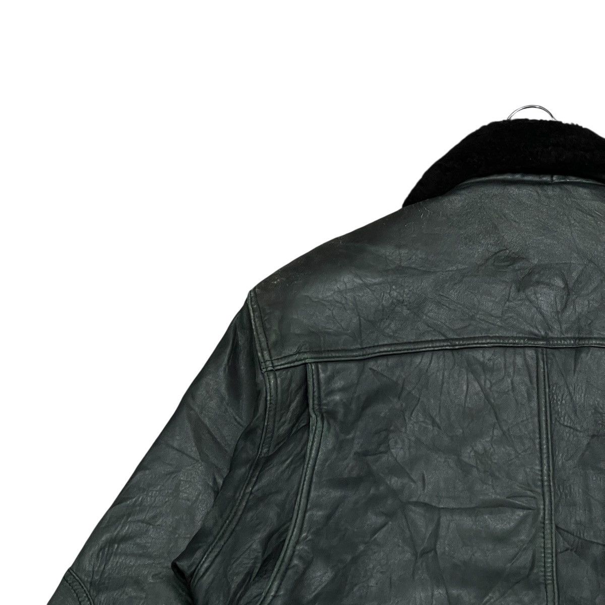 Genuine Leather Vtg Moda Italiana Flight Bomber Leather Jacket Fur Collar Size US L / EU 52-54 / 3 - 16 Thumbnail