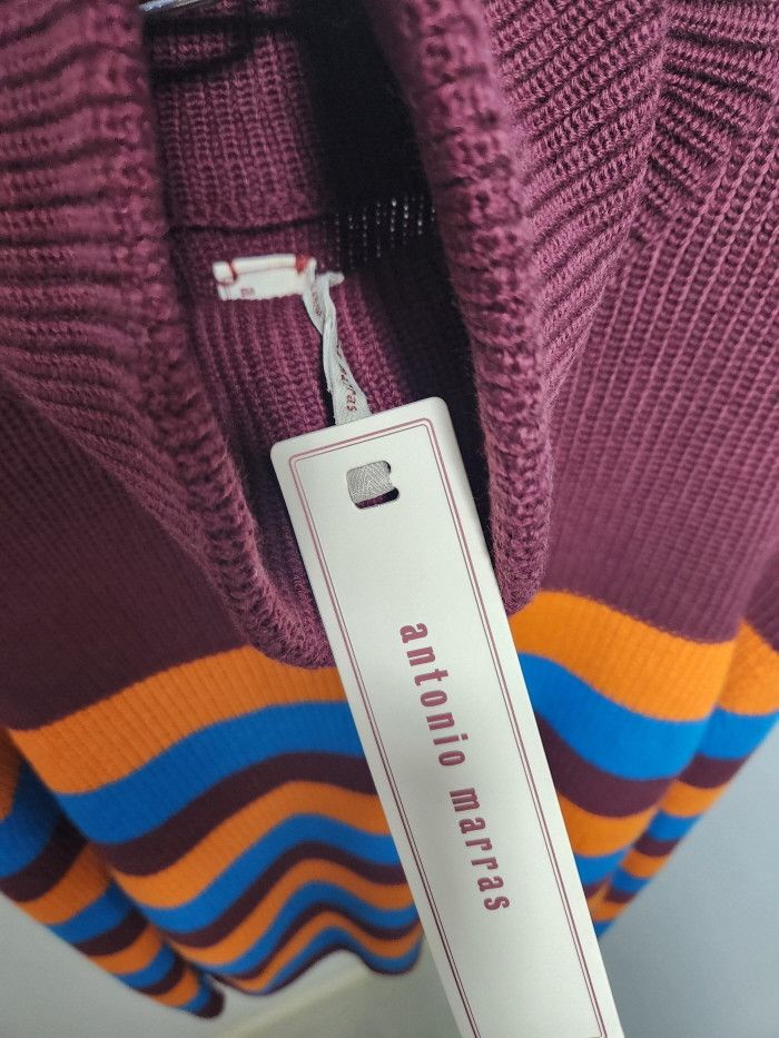 Antonio Marras Antonio Marras Multi-Color Stripe Wool Turtleneck Size US L / EU 52-54 / 3 - 5 Thumbnail