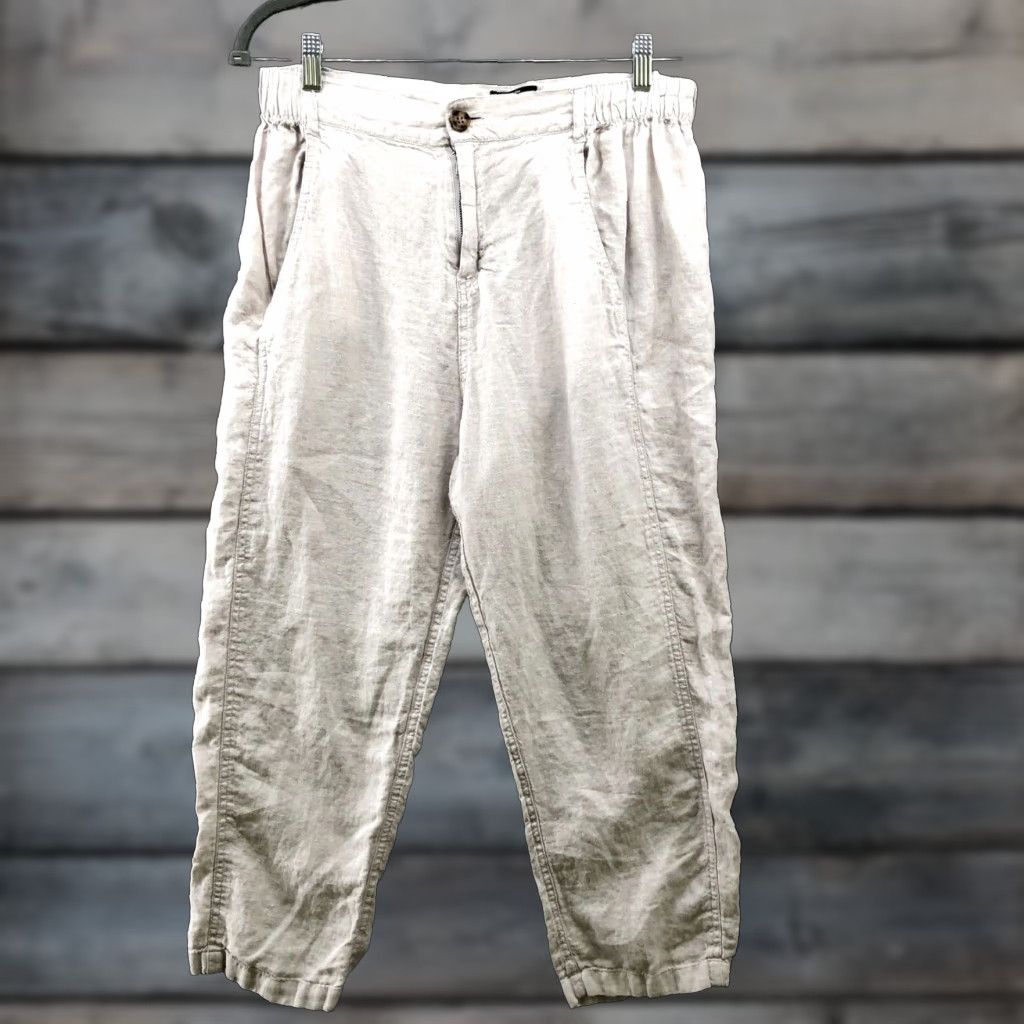 Jones New York Womens Linen Pants Jones New York Large Extra Large L Beige High Rise Size 36" / US 14 / IT 50 - 1 Thumbnail