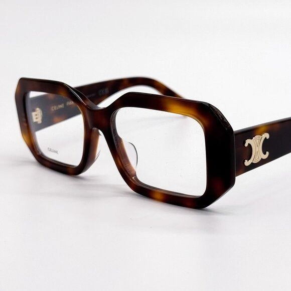 Celine NEW CL50155I 053, CELINE GEOMETRIC HAVANA BROWN EYEGLASSES C Size ONE SIZE - 5 Thumbnail