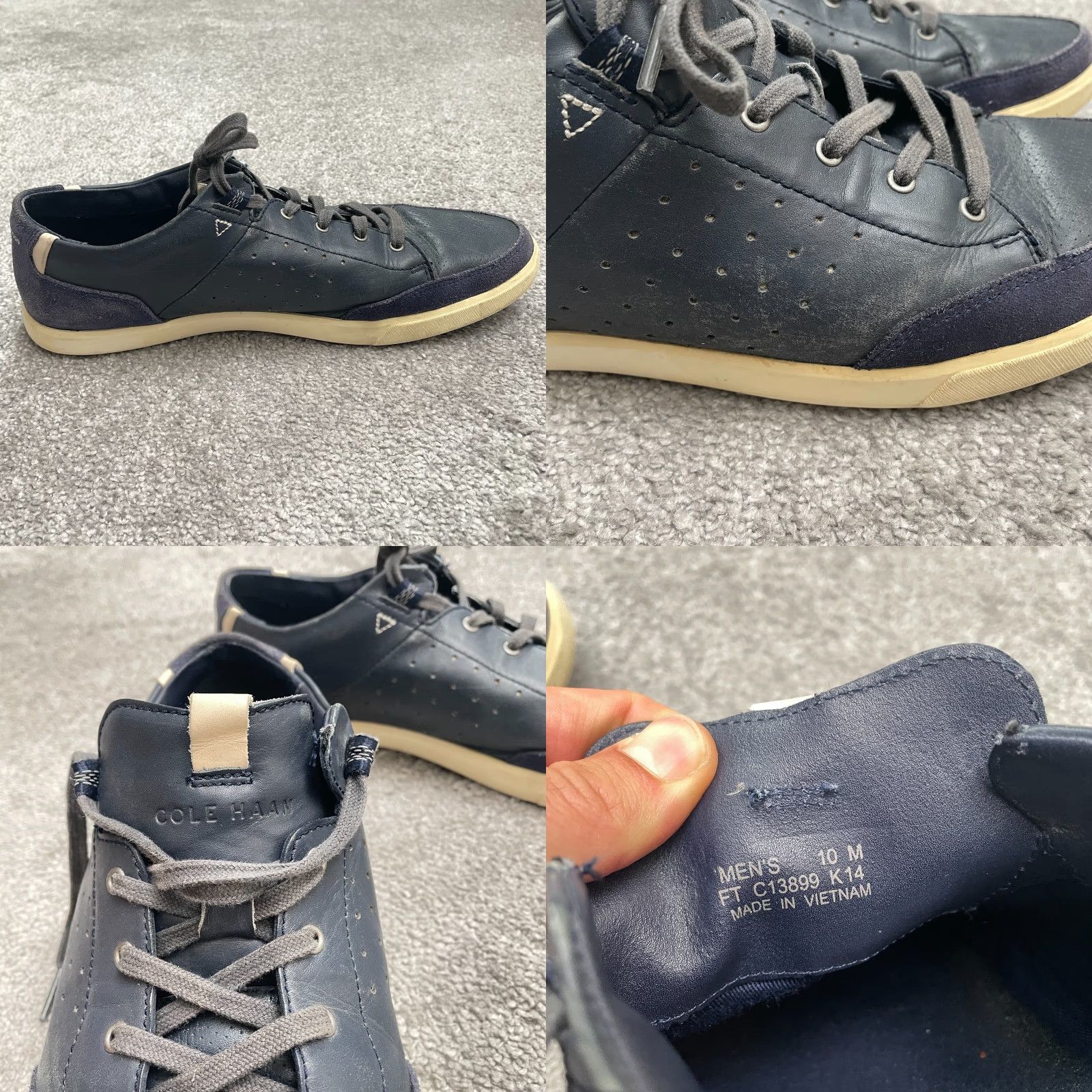 Cole Haan Cole Haan Grand OS Leather Sneaker Mens 10M Navy Blue Lace Up Low Top Size US M / EU 48-50 / 2 - 8 Thumbnail