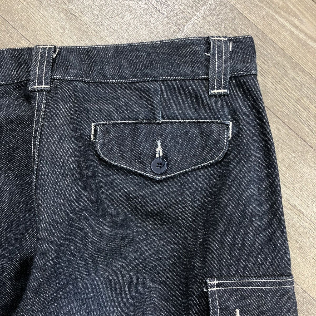 Designer × Vintage × agnes b. 🇫🇷 Vintage Agnes B. Homme Paris Military Cargo Denim Pants Size US 31 - 14 Thumbnail