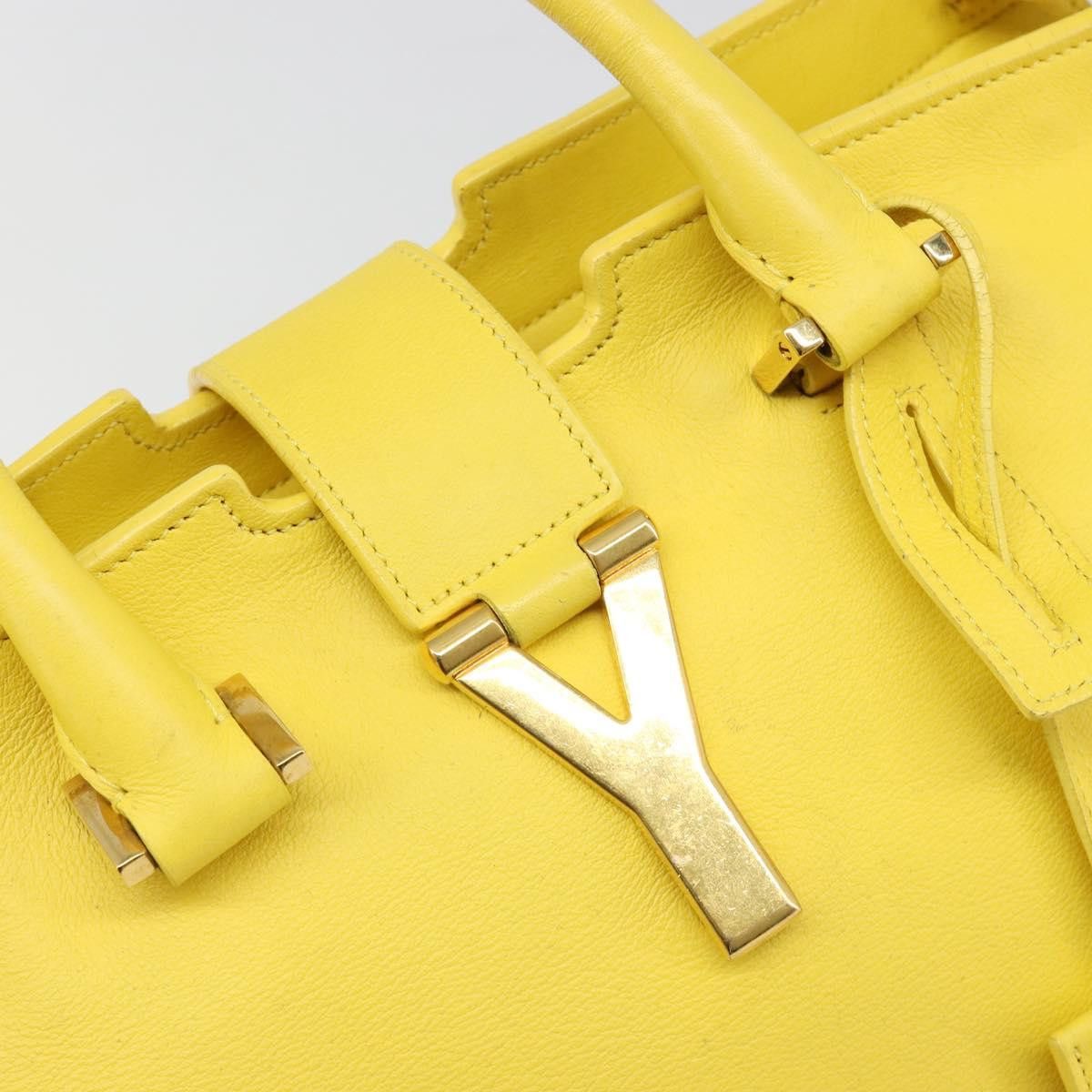 Saint Laurent Paris SAINT LAURENT Baby Cabas Hand Bag Leather 2way Yellow Gold Size ONE SIZE - 20 Thumbnail