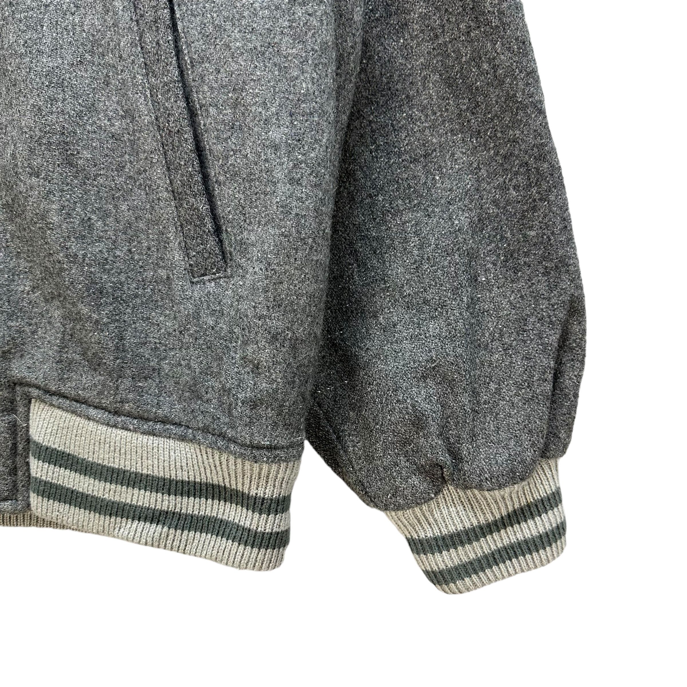 GOODDAY Gray Wool Varsity Jacket #A21-0490