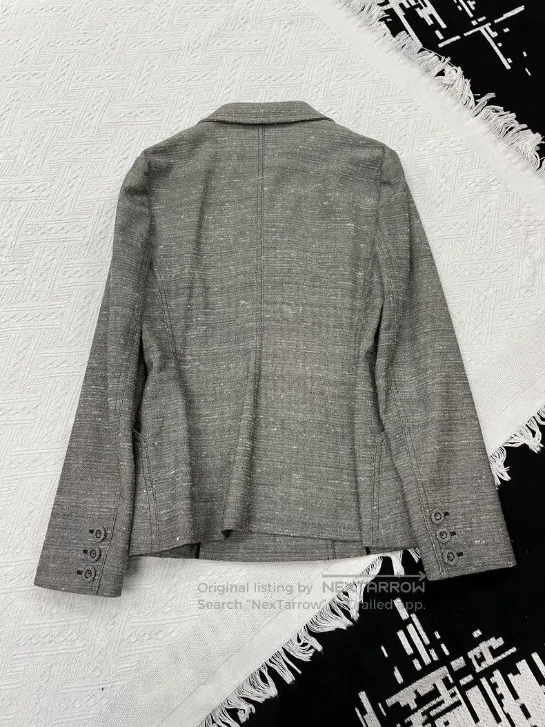 Dior Dior Gray double-breasted gun collared suit jacket Size S / US 4 / IT 40 - 3 Thumbnail