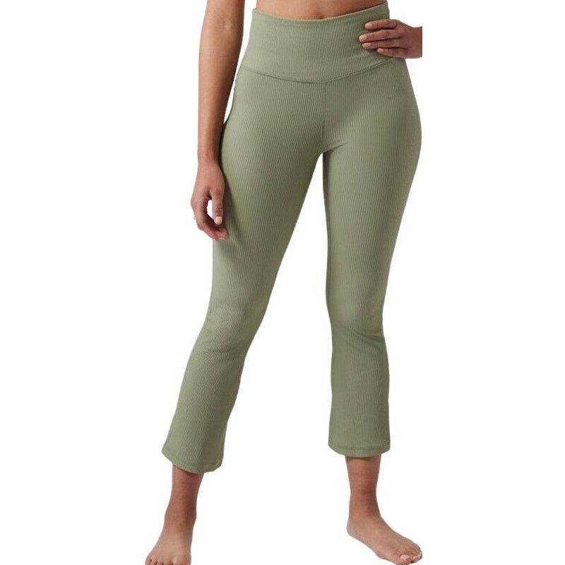 Athleta Athleta Elation Rib Crop Flare Pants Stretch Green Medium Size 32" / US 10 / IT 46 - 1 Thumbnail