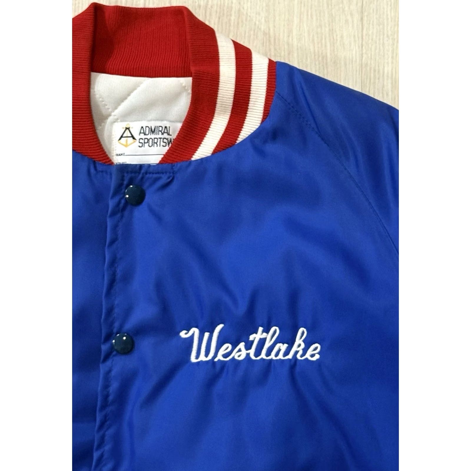 Drew VINTAGE Admiral Westlake Chaparrals Bomber Jacket L Blue Adults Unisex XS? Size US L / EU 52-54 / 3 - 4 Thumbnail