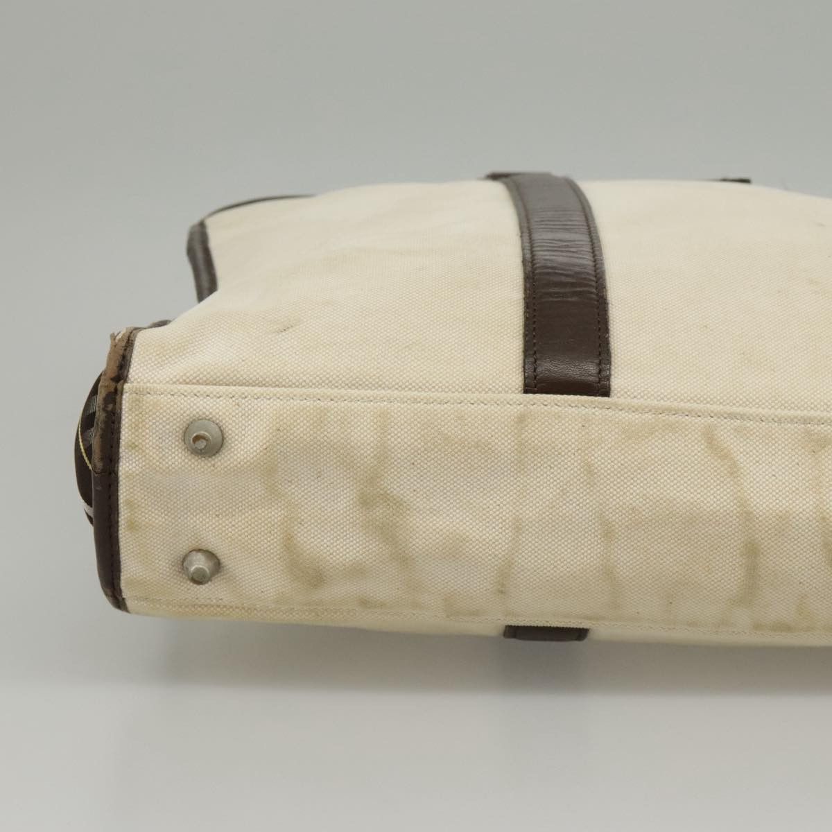 Burberry Burberry Black Label Hand Bag Canvas White Silver Size ONE SIZE - 16 Thumbnail