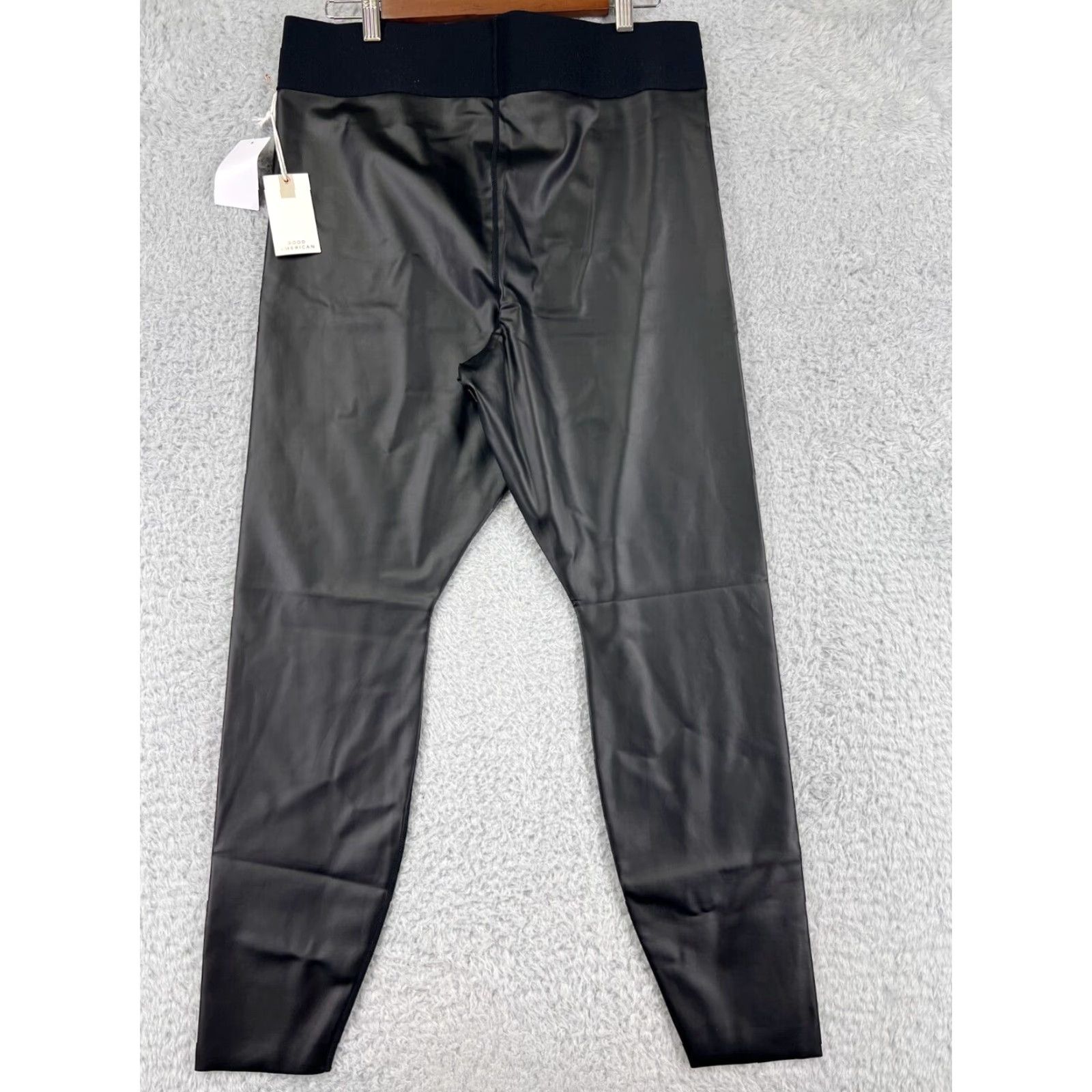 Good American Good American Pants Womens 5 Black Faux Leather Blend NWT Solid Regular Straight Casual Workwear 34in Waist 26in Inseam Womens Pants 90s? Size 27" / US 4 / IT 40 - 2 Thumbnail