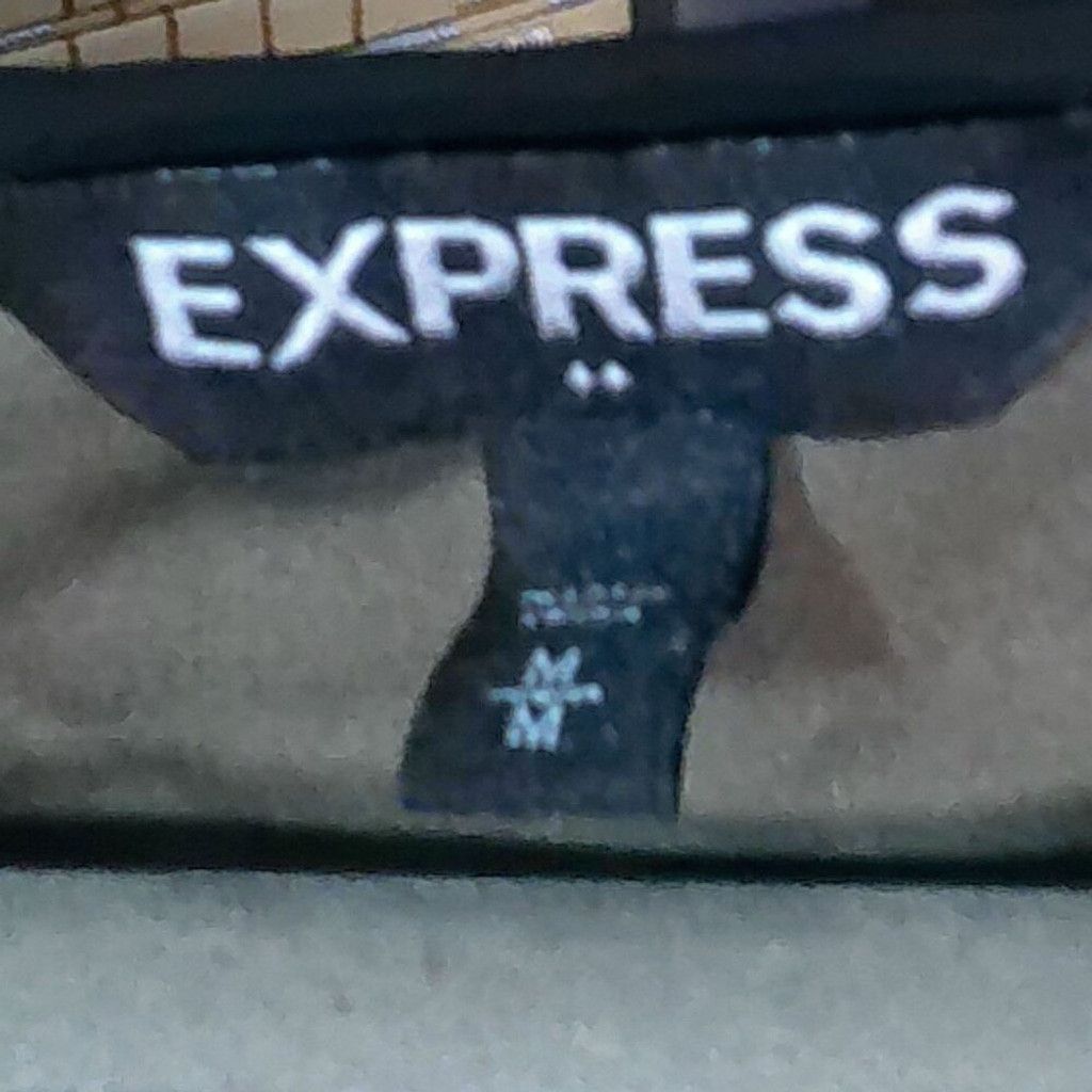 Express Express Olive Green Quarter Zip Blouse w/ Black Trim Accents Size M / US 6-8 / IT 42-44 - 3 Thumbnail