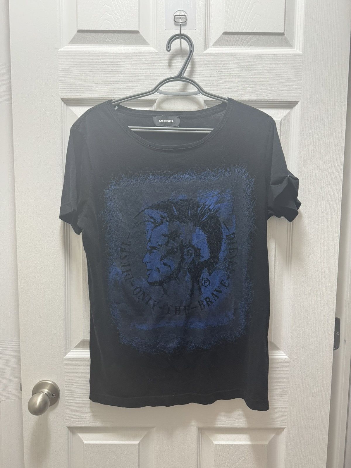 Diesel × Vintage Diesel Y2K Only the Brave Avant Garde Punk Blue Gloss Print Size US M / EU 48-50 / 2 - 1 Thumbnail