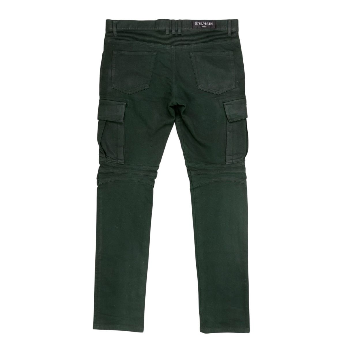 Balmain BALMAIN FW15 GREEN WAXED CARGO BIKER DENIM Size US 34 / EU 50 - 3 Thumbnail