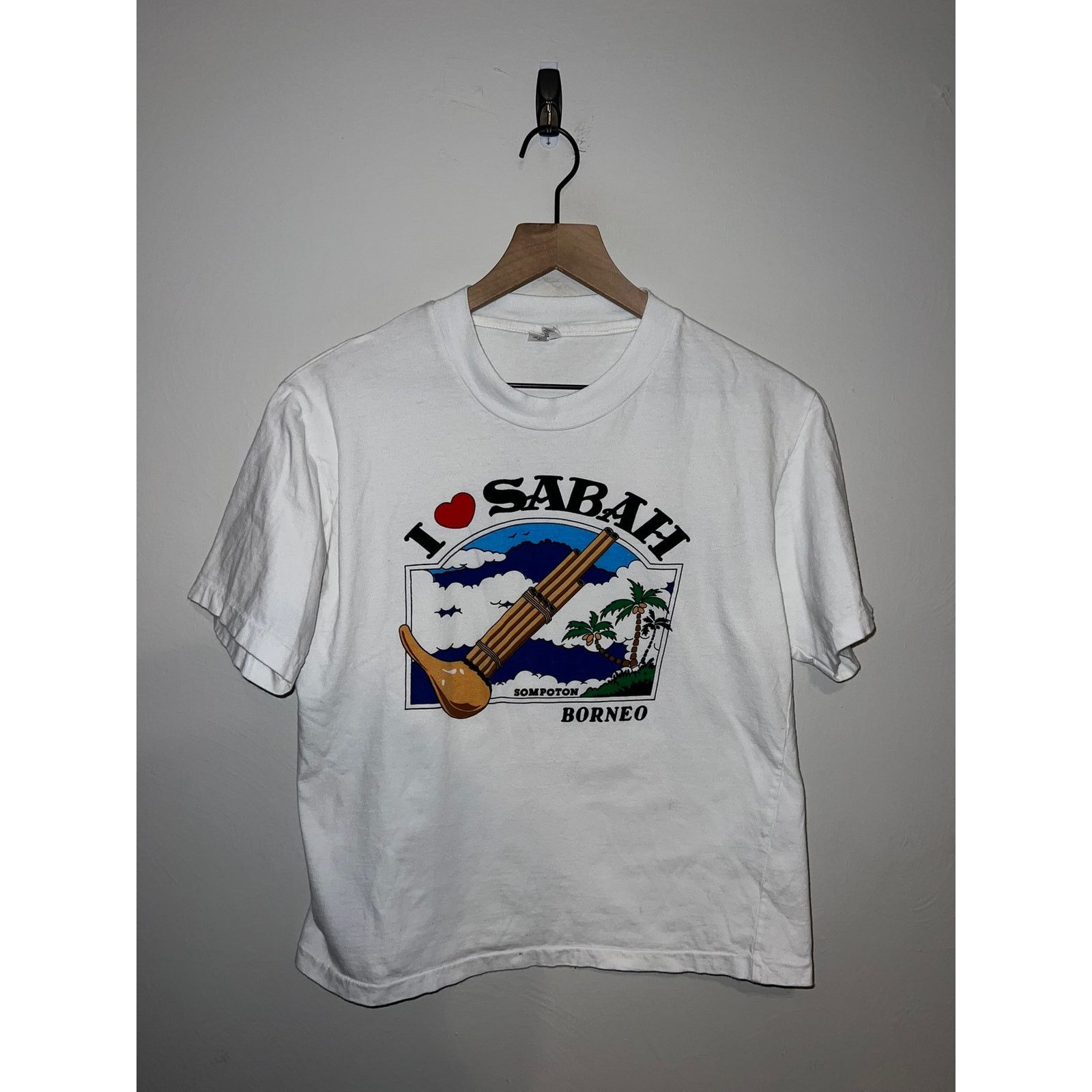 Vintage Vintage Borneo Shirt I Love Sabah Sompoton Tee VTG 90s L Size L / US 10 / IT 46 - 1 Thumbnail