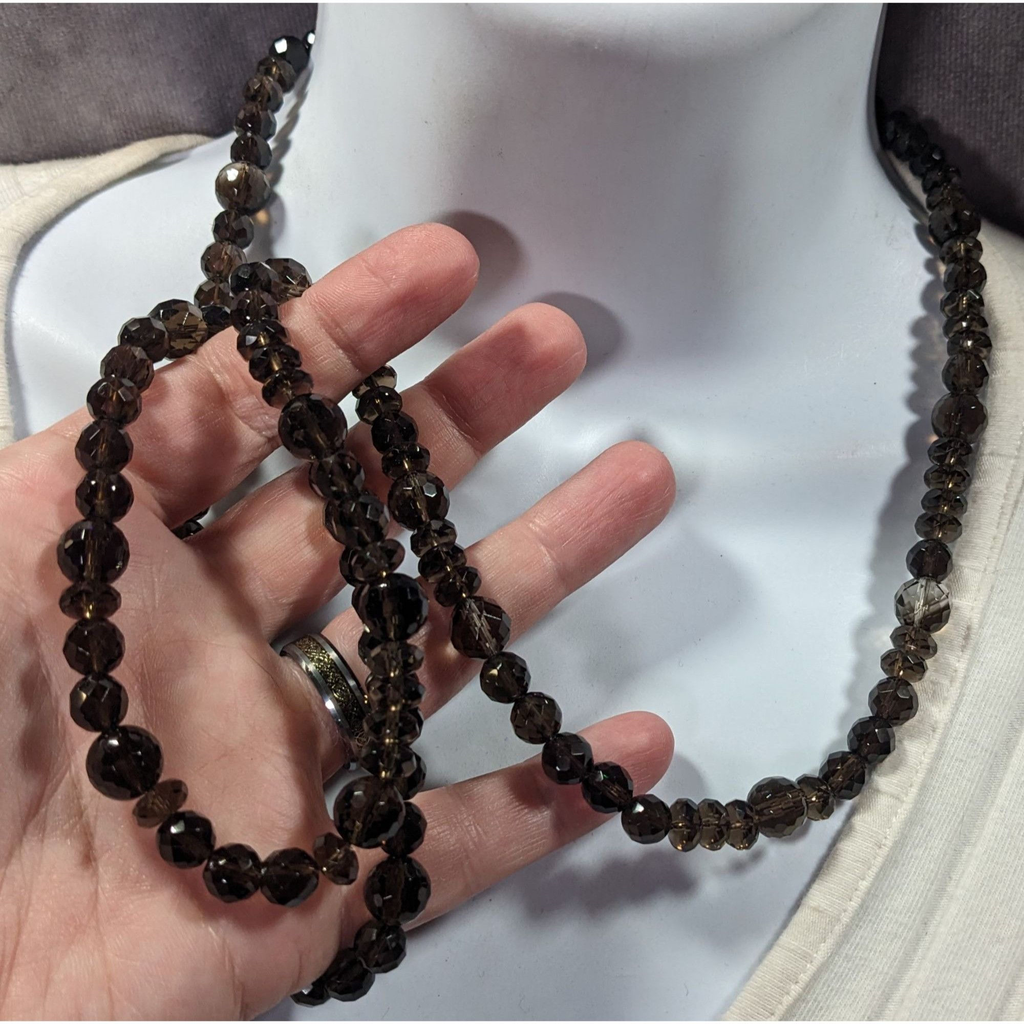 Other Vintage Glam Brown Faceted Crystal Glass Beaded Necklace Size ONE SIZE - 3 Thumbnail