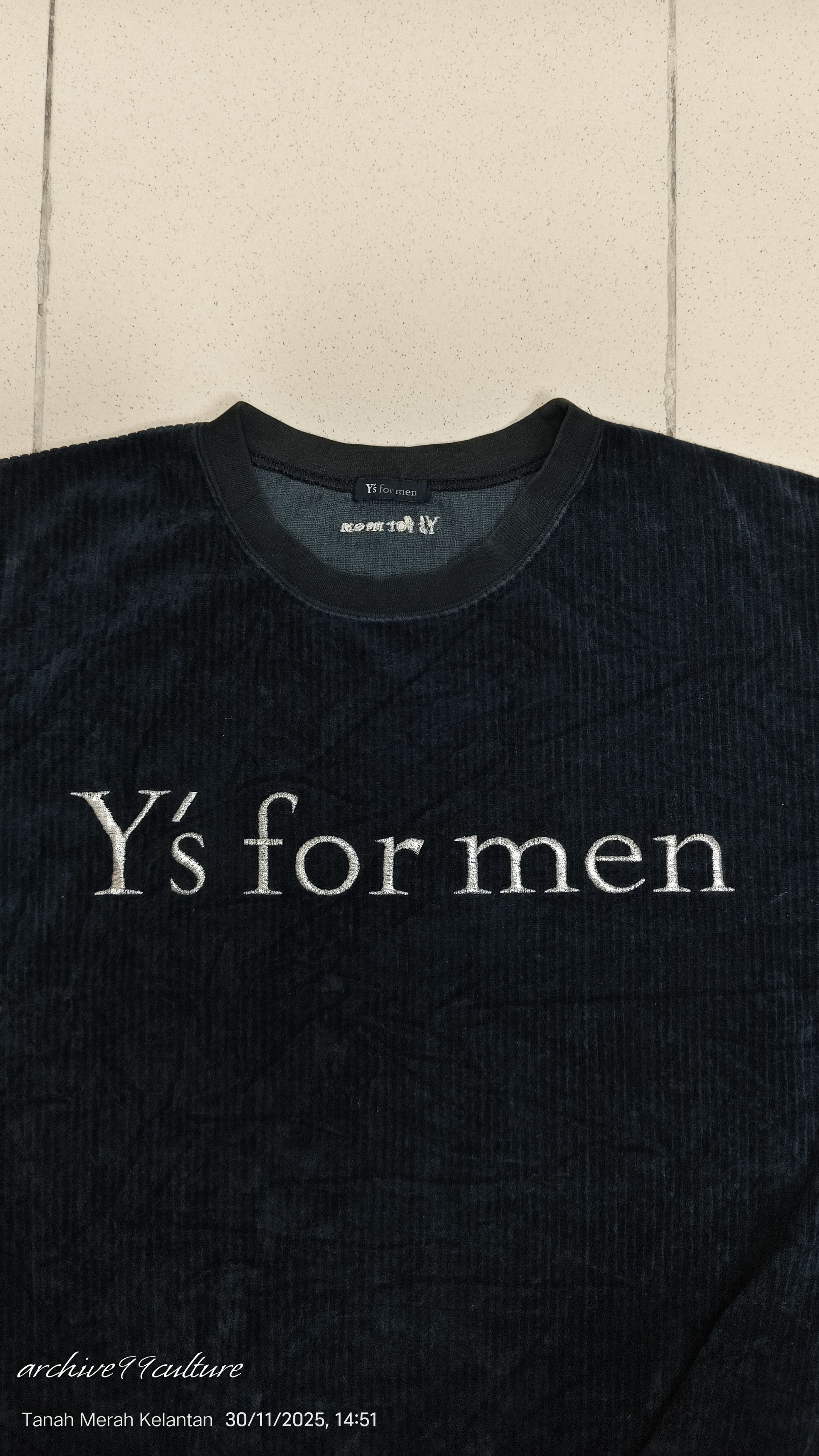 Y's for Men Vintage Y's for men embroidered big logo's velvet sweater Size US M / EU 48-50 / 2 - 6 Thumbnail