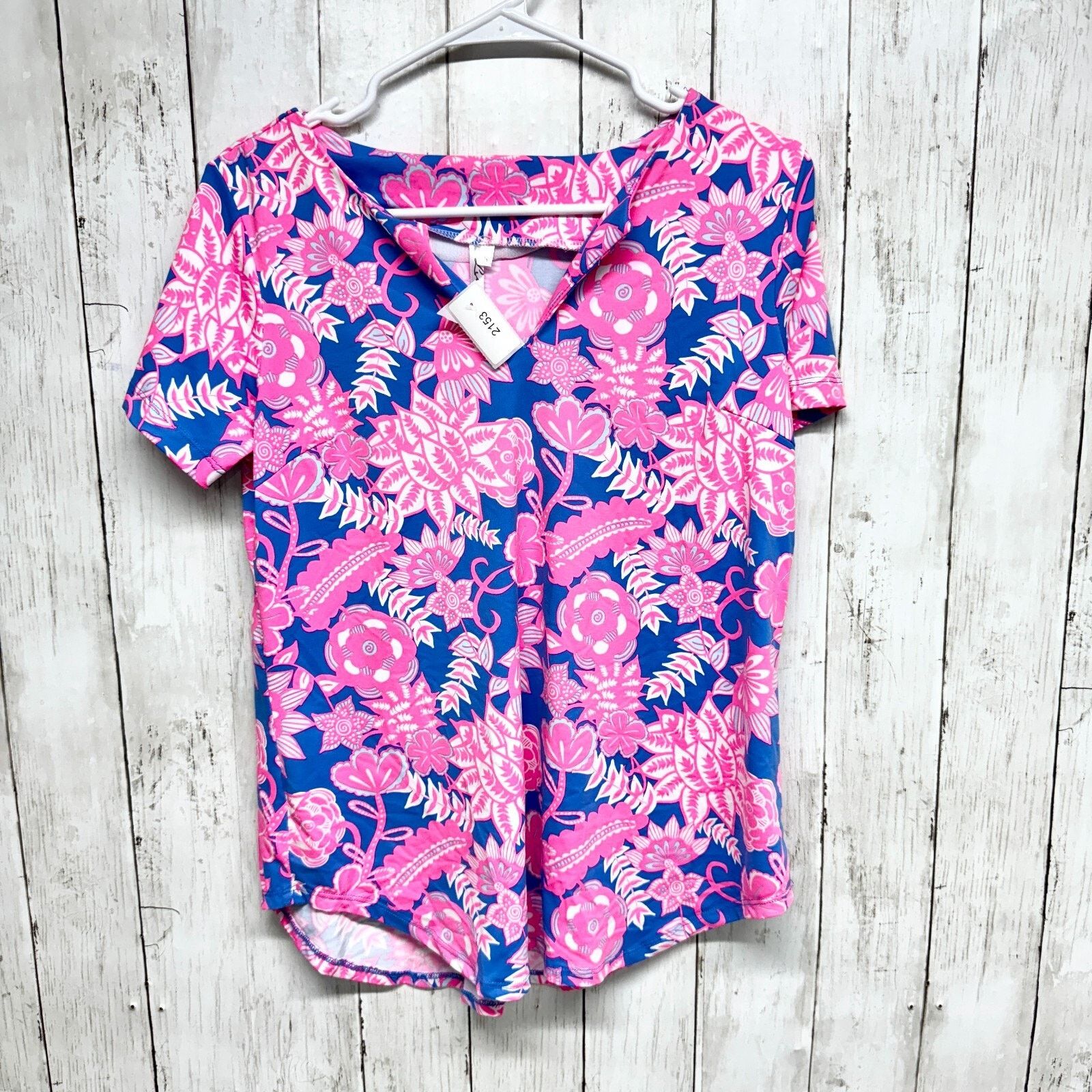 Other Lulu-B Blouse Sz Small V Neck Collared Short Sleeve Floral Size S / US 4 / IT 40 - 1 Thumbnail