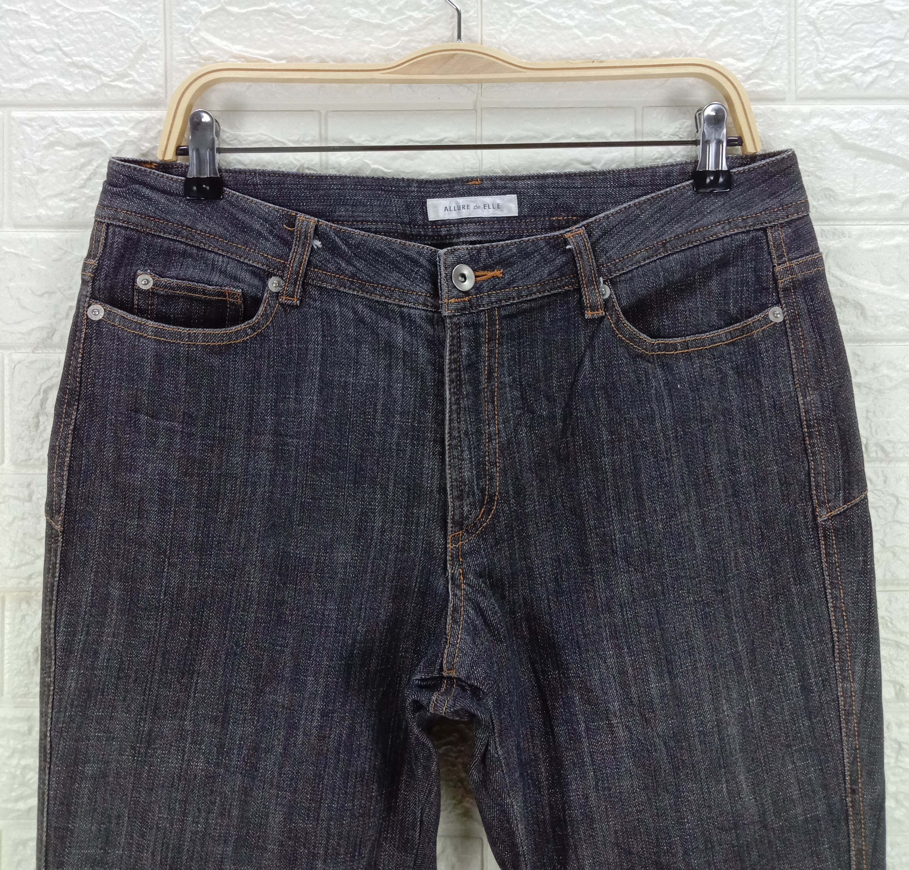 Japanese Brand Vintage Allure de Elle Faded Black Boot cut Flare Jeans Size 33" - 2 Thumbnail