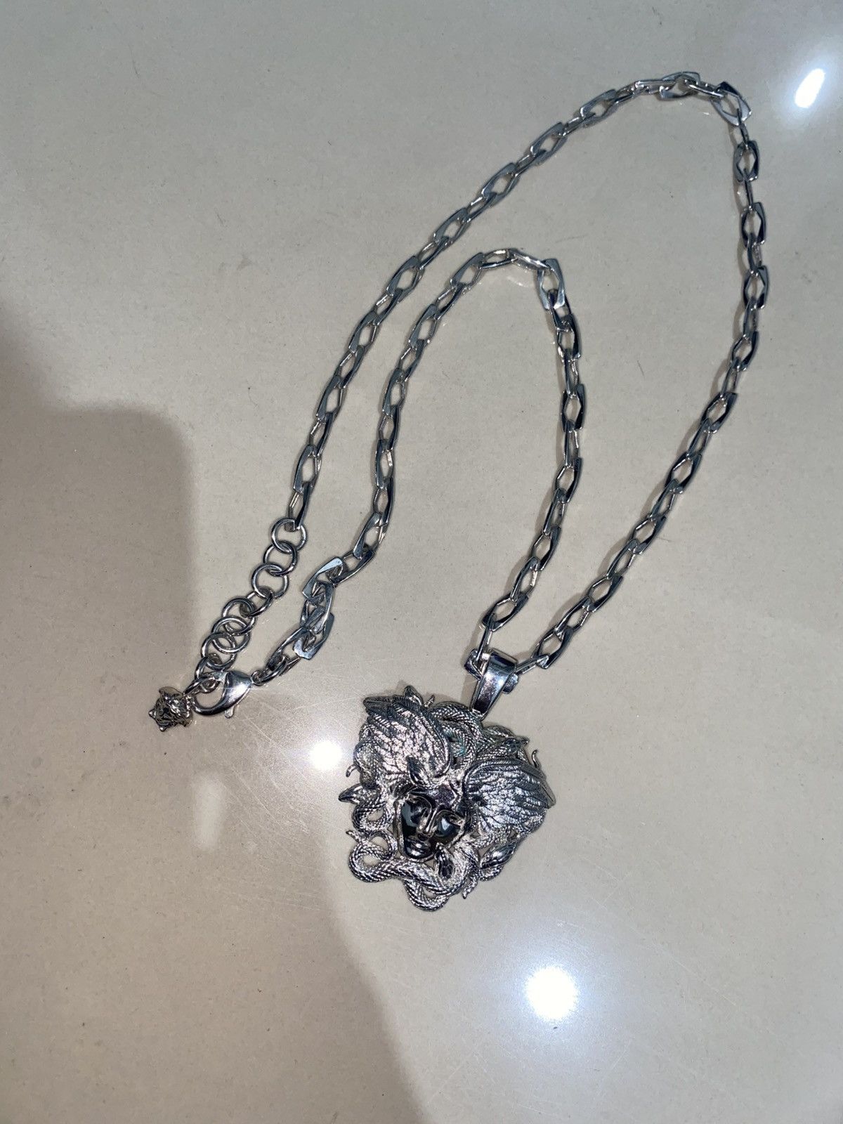 Versace × Versace Jeans Couture Versace Medusa Silver Necklace Size ONE SIZE - 2 Thumbnail