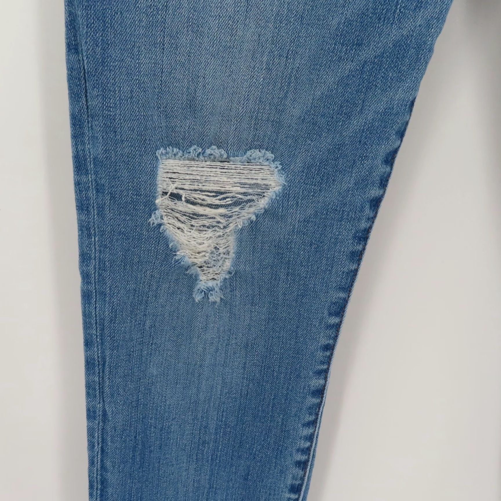 Madewell Madewell Jeans Womens 27 9in High Rise Distressed Raw Hem Denim Blue 5-Pocket Regular Inseam 9 in Size 27" / US 4 / IT 40 - 3 Thumbnail