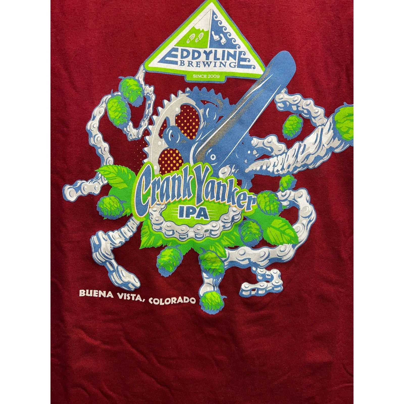 Gildan Crank Yanker IPA Shirt Eddyline Brewing Colorado Red Large Size US L / EU 52-54 / 3 - 5 Thumbnail