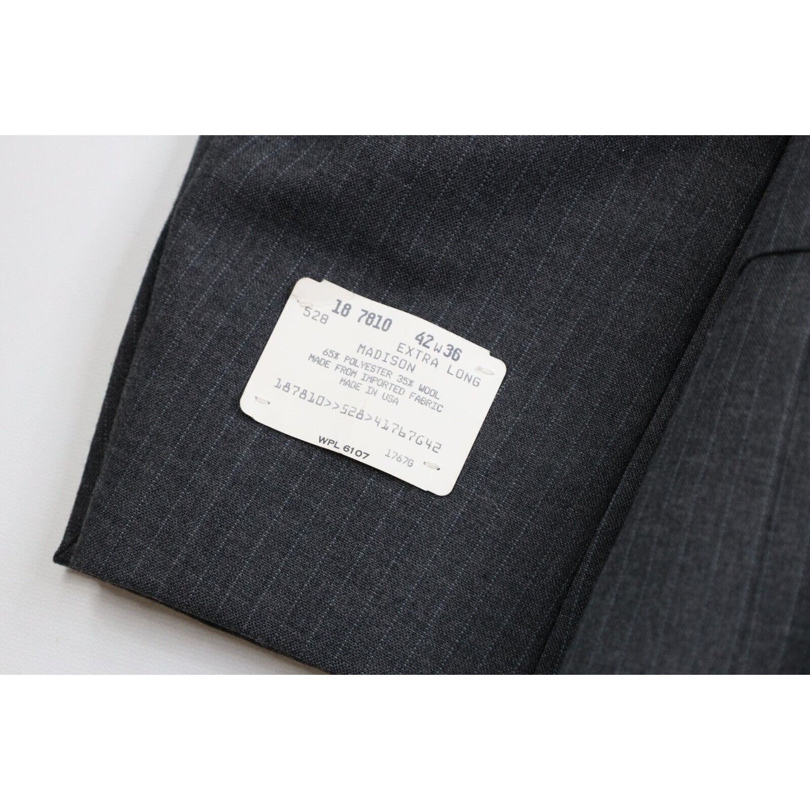 Vintage Deadstock Vintage 70s Pinstriped Wool 2 Piece Suit Size 42L - 7 Thumbnail