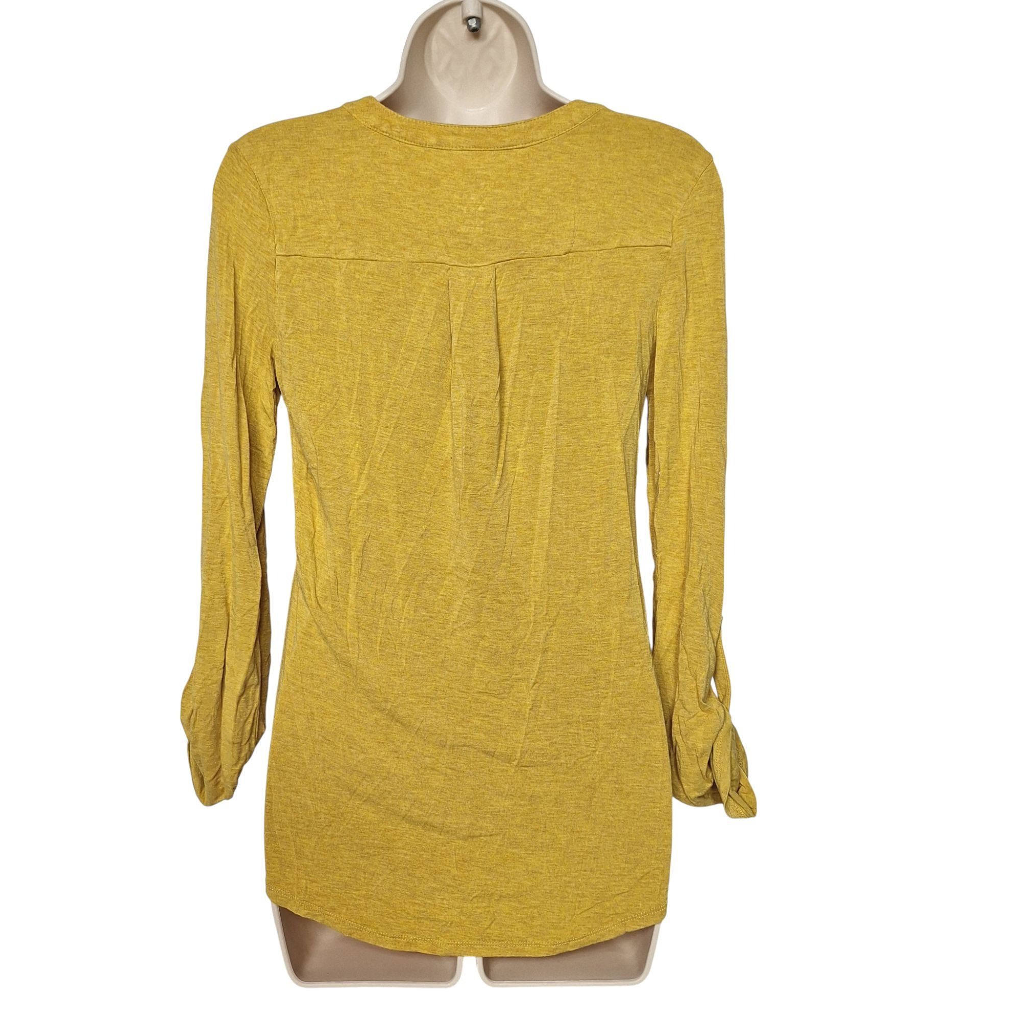 Other A New Day Mustard Yellow Henley Shirt XS Pockets Soft Knit C Size XS / US 0-2 / IT 36-38 - 3 Thumbnail