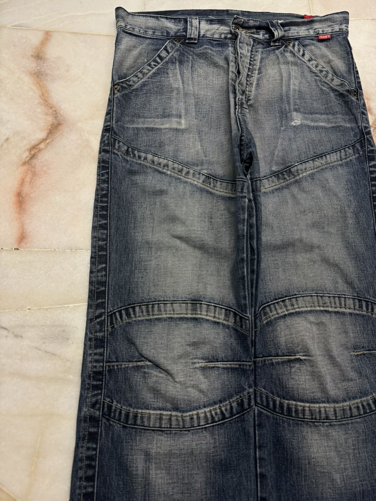 Japanese Brand BAGGY FLARE VINTAGE JAPANESE THRASHED JEANS 90s Size US 32 / EU 48 - 4 Thumbnail