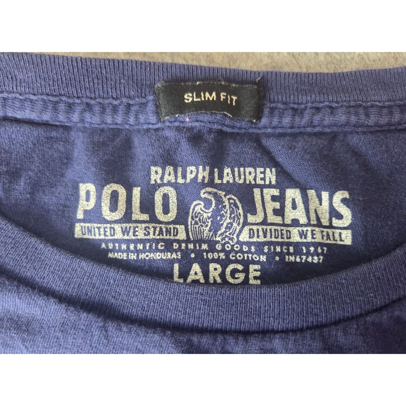 Ralph Lauren Ralph Lauren Polo Jeans T Shirt Slim Fit Ladies Invited Sz Large Distressed Blue L Short Sleeve Men Size US L / EU 52-54 / 3 - 4 Thumbnail