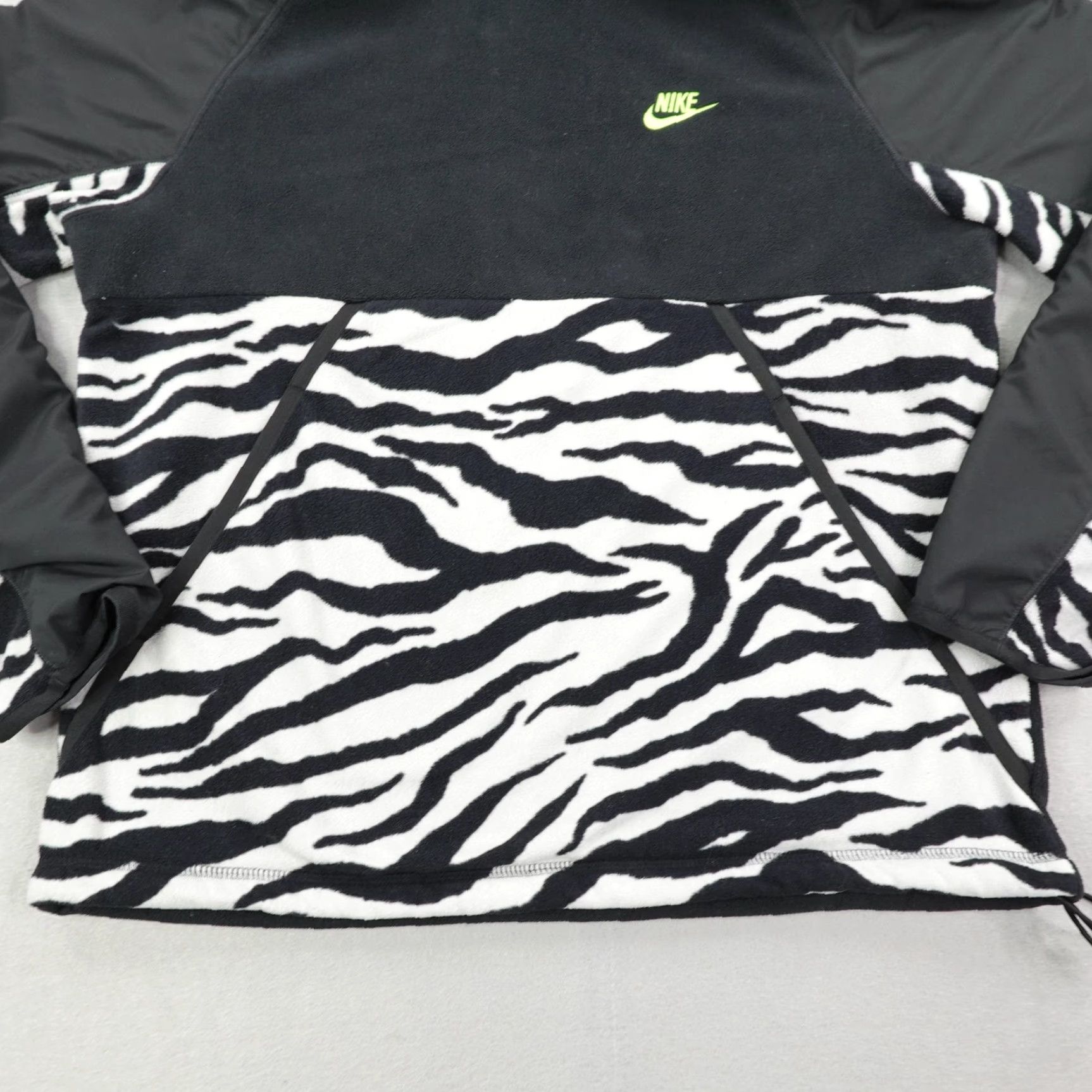 Nike Nike Hoodie Mens Medium Black Pullover Sportswear Zebra Fleece Hybrid Sweater Size US M / EU 48-50 / 2 - 4 Thumbnail