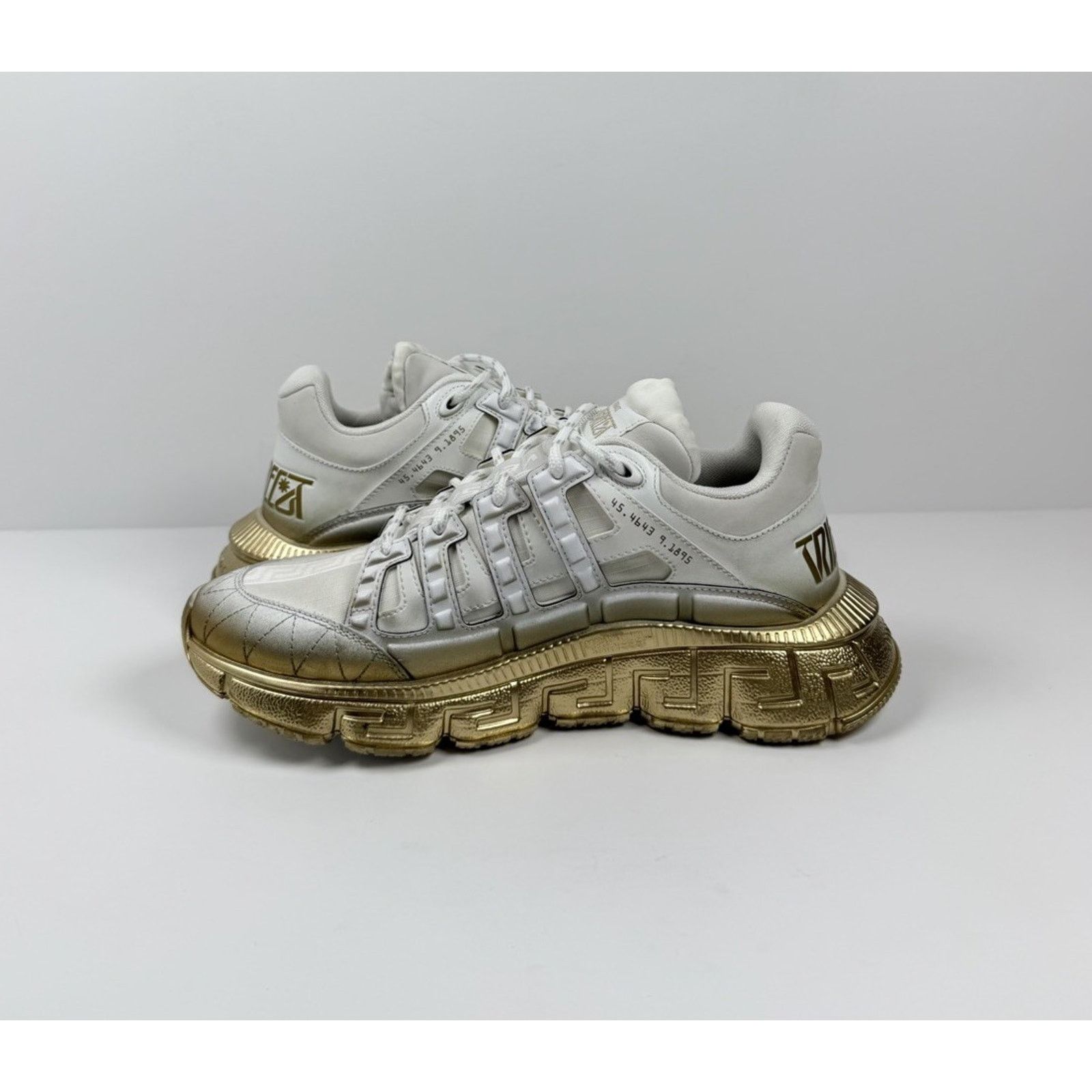 Versace Size 40EU/7US - Versace Trigreca White Gold Sneakers NEW! Size US 7 / EU 40 - 6 Thumbnail