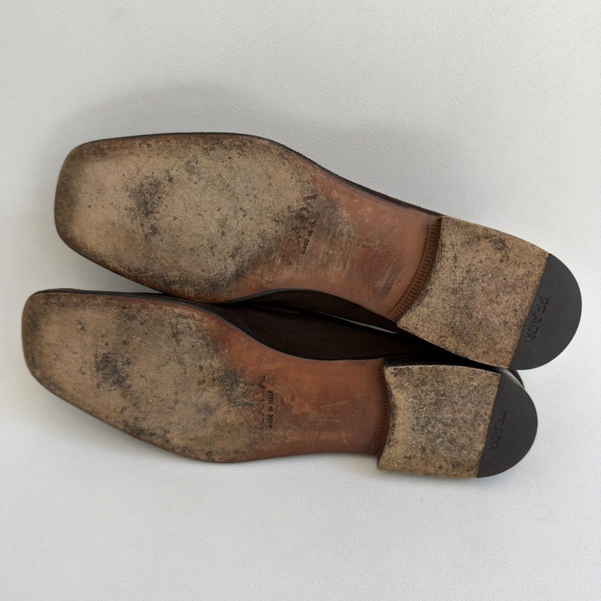 Prada Brown Suede ‘Square Toe’ Loafers Size US 8.5 / EU 41-42 - 17 Thumbnail