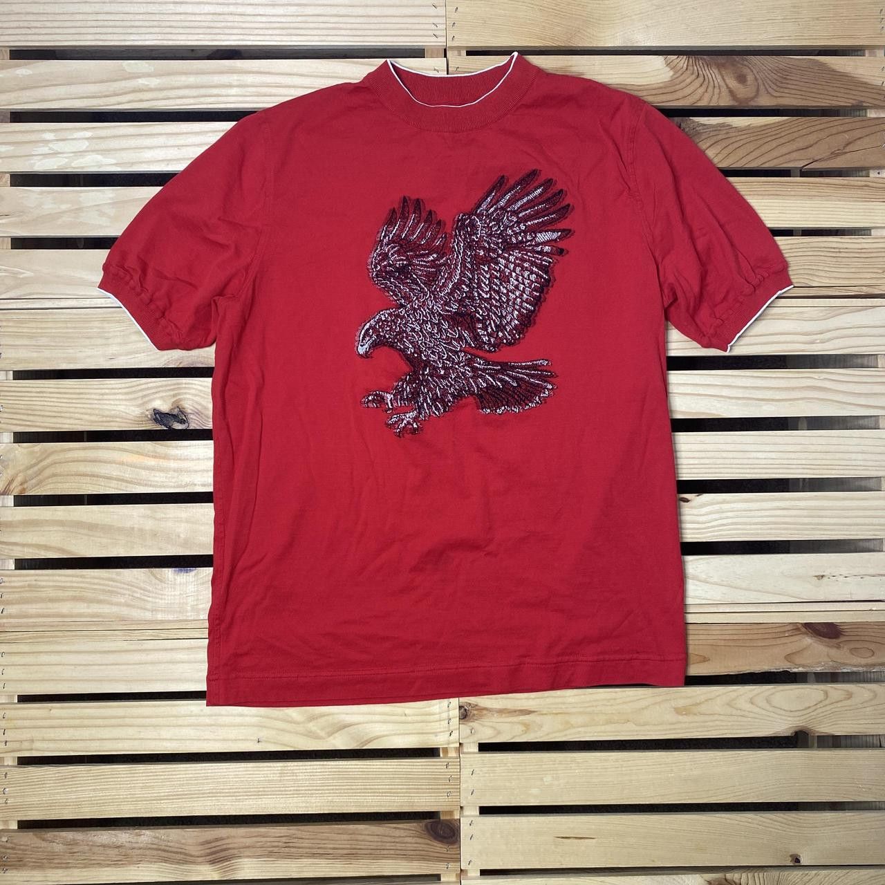 Stefano Ricci Stefano Ricci Eagle Red Designer Ringer Tee Size 46 (Medium) Size US M / EU 48-50 / 2 - 1 Thumbnail