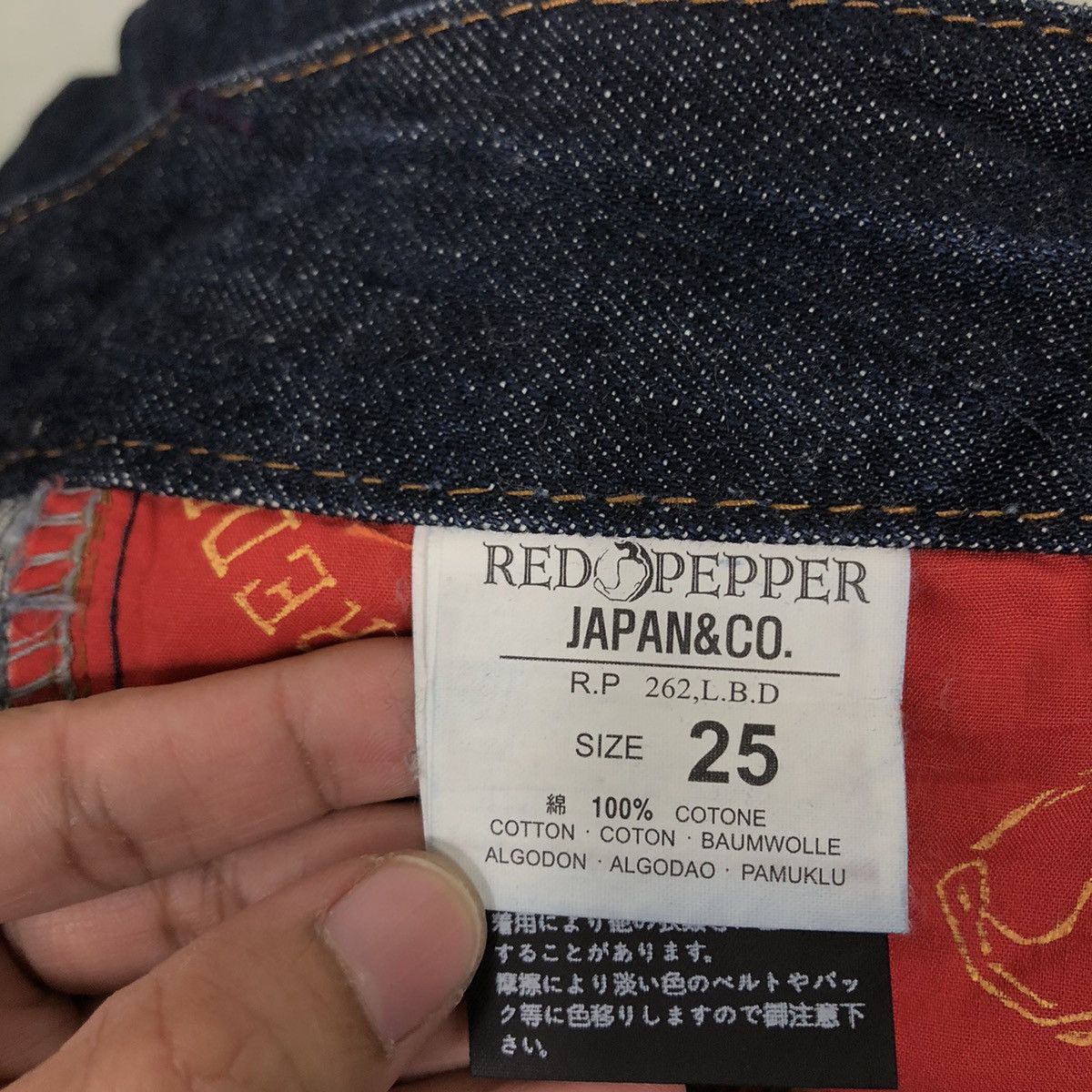 Japanese Brand 🔥Rare Punk Style Half Cut Denim Jeans Red Pepper Japan & Co Size US 26 / EU 42 - 19 Thumbnail