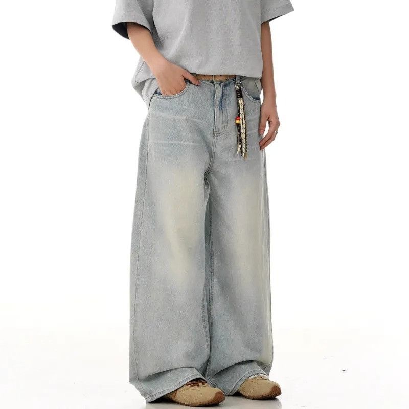 Jean Clean fit Wide Leg Worn-out Jeans Size US 33 - 3 Thumbnail