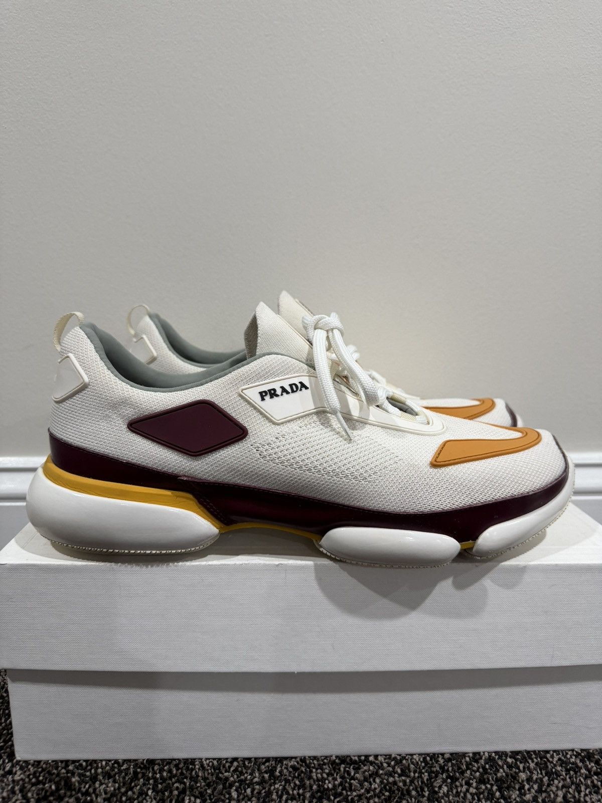 Prada Prada Cloudbust Knit White/Orange Trainer Sneakers Size US 10 / EU 43 - 2 Thumbnail