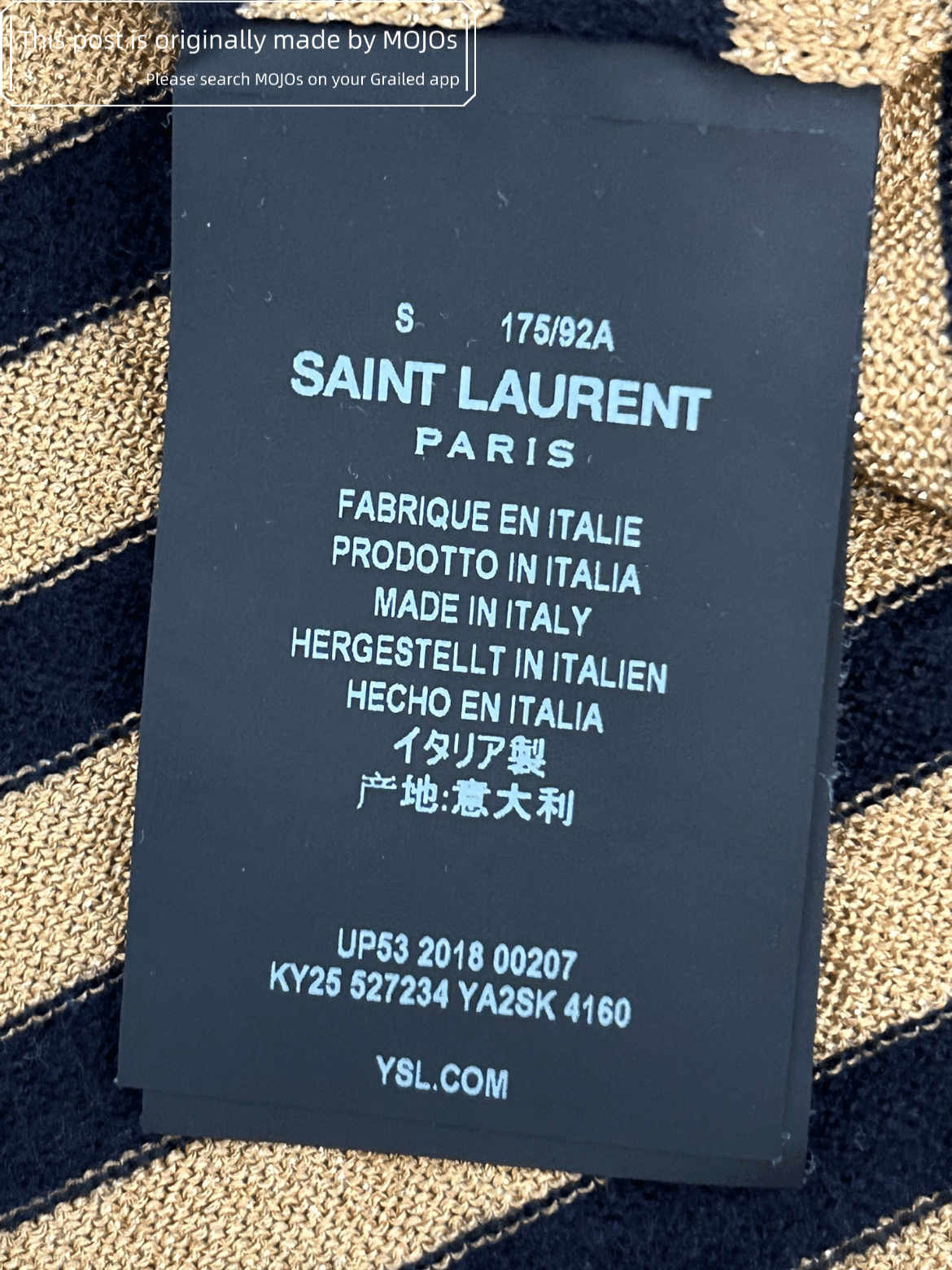 Saint Laurent Paris Saint Laurent Paris Stripes Knitwear (Mojos9131124) Size US S / EU 44-46 / 1 - 7 Thumbnail