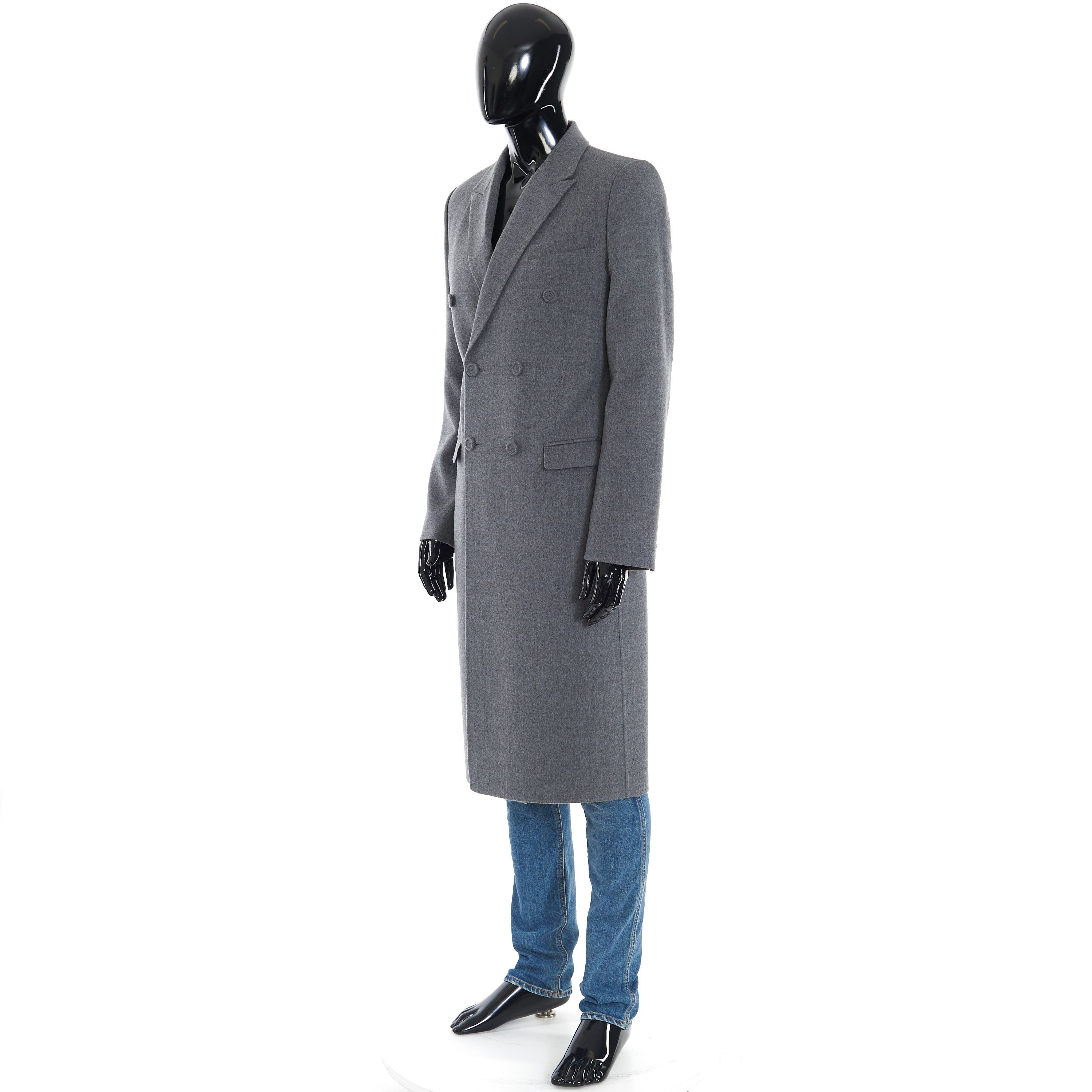 Dior Double Breasted Coat In Gray Virgin Wool Size US M / EU 48-50 / 2 - 3 Thumbnail