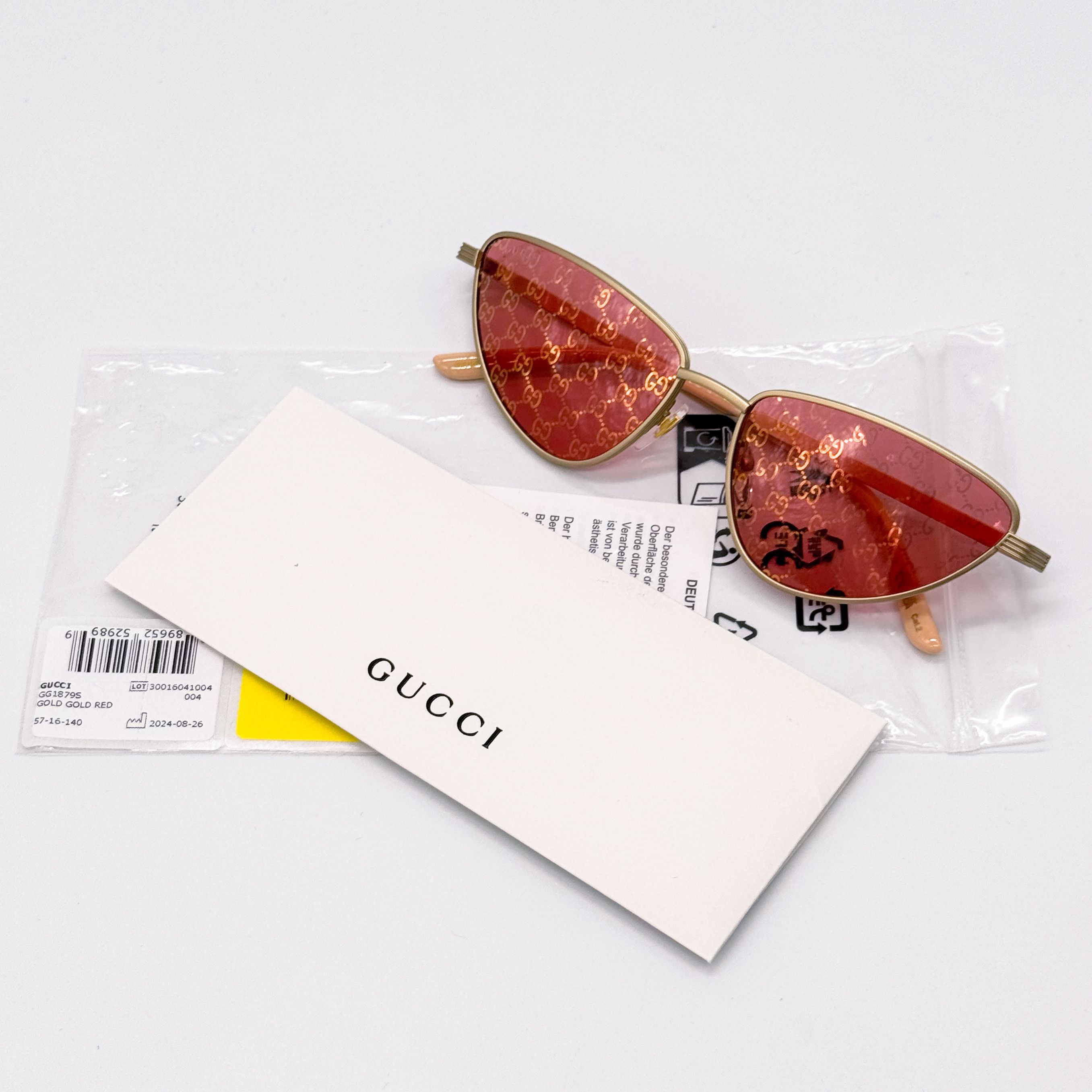 Gucci NEW GUCCI GG1879S 004 GOLD RED WOMEN SUNGLASSES GUCCI Size ONE SIZE - 11 Thumbnail