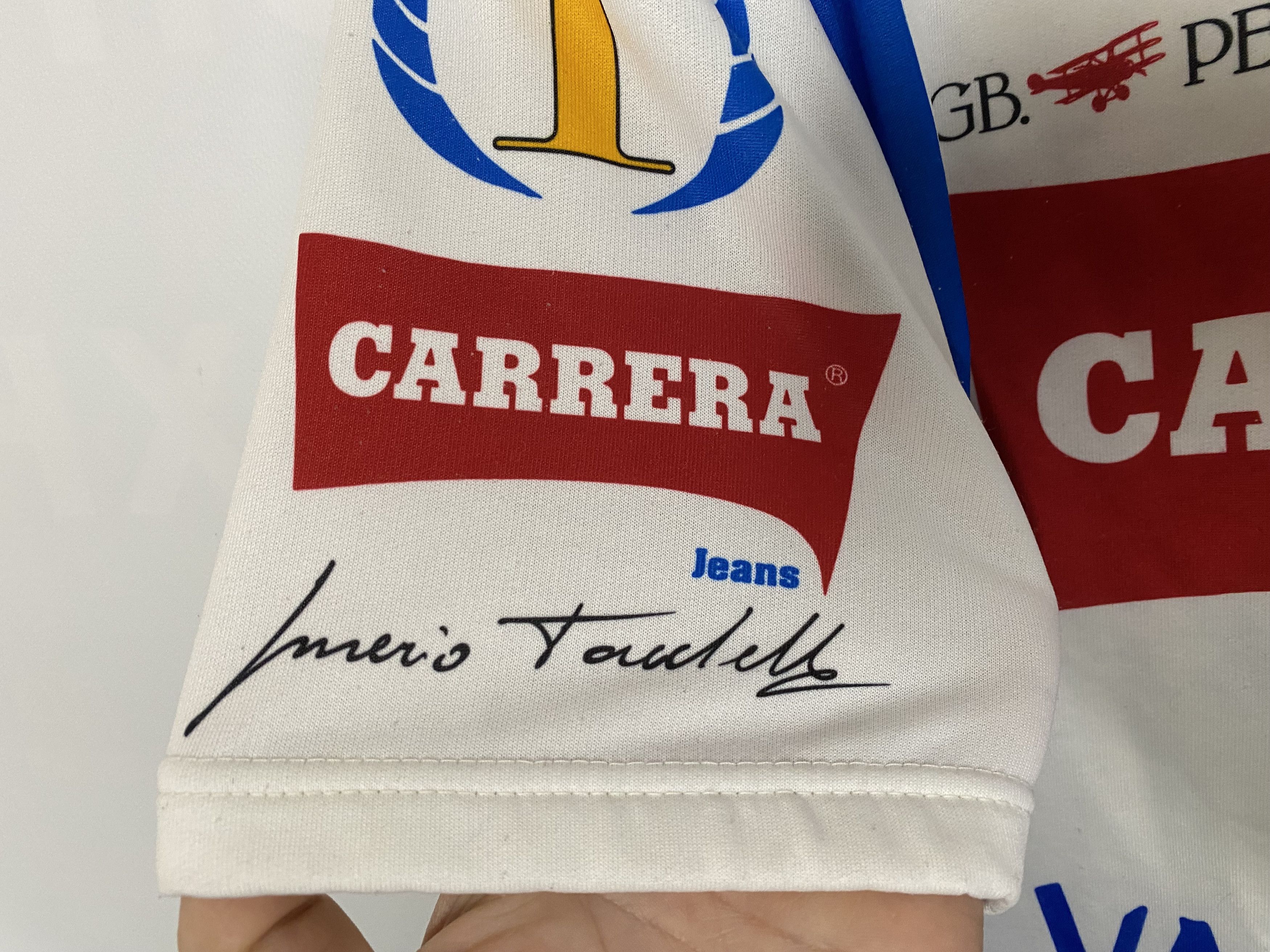 Vintage CARRERA JEANS VINTAGE 90s CYCLING SHIRT BIKE JERSEY ITALY Size US L / EU 52-54 / 3 - 6 Thumbnail