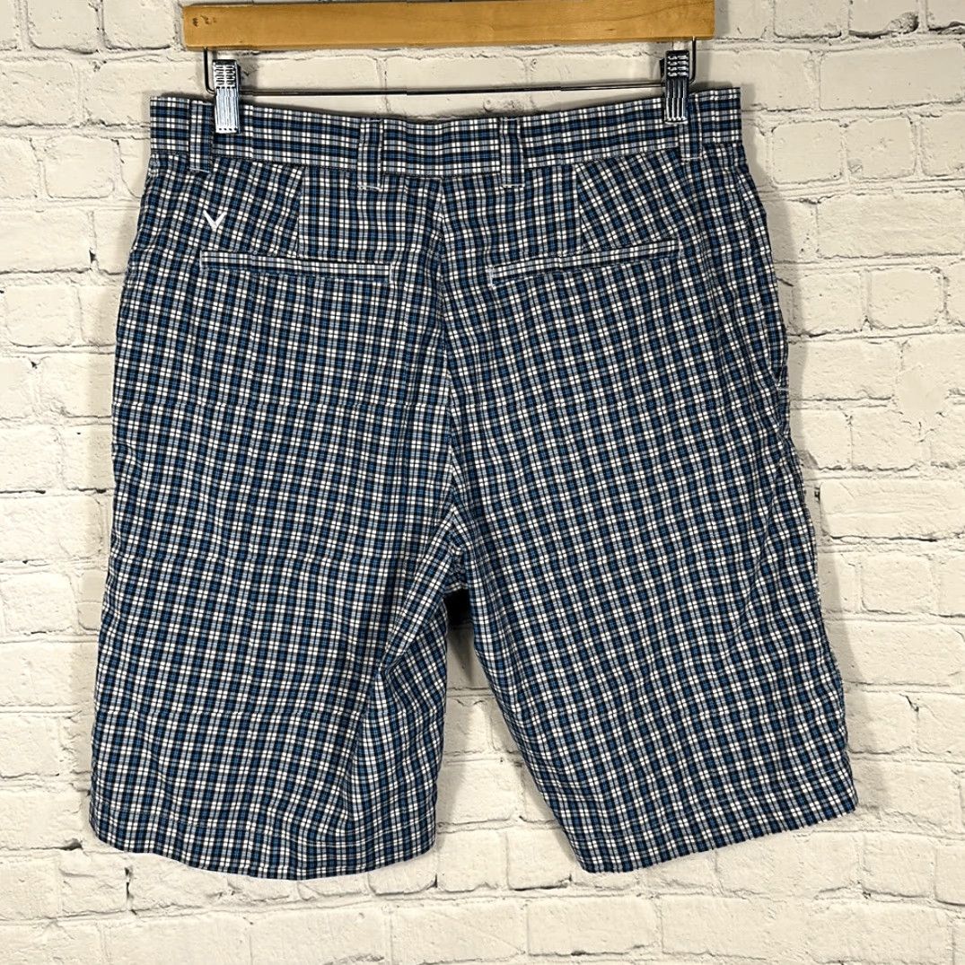 Callaway Callaway Mens Blue Black Plaid Golf Shorts 32 Performance Chino Regular Inseam 10” Blue Mens Size US 32 / EU 48 - 4 Thumbnail