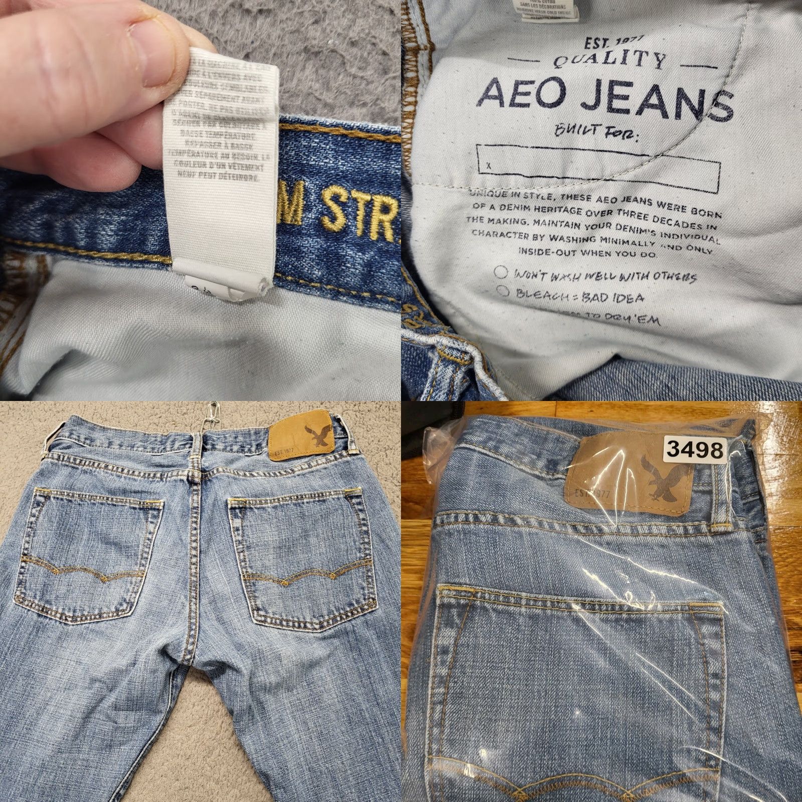 American Eagle Outfitters American Eagle Jeans Men's 29X30 Blue Slim Straight Mid Rise Denim Work Jeans Shirt? Size US 29 - 9 Thumbnail